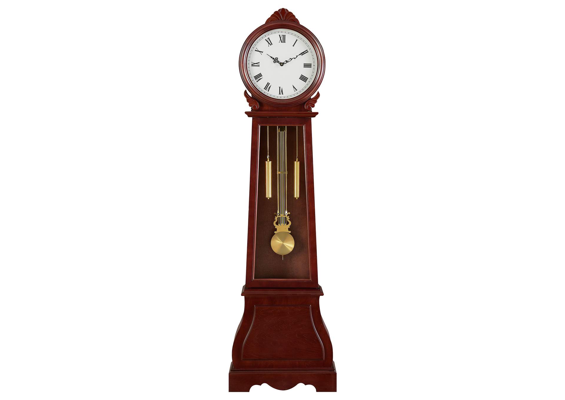 Narcissa Grandfather Clock with Chime Brown Red,Coaster Furniture