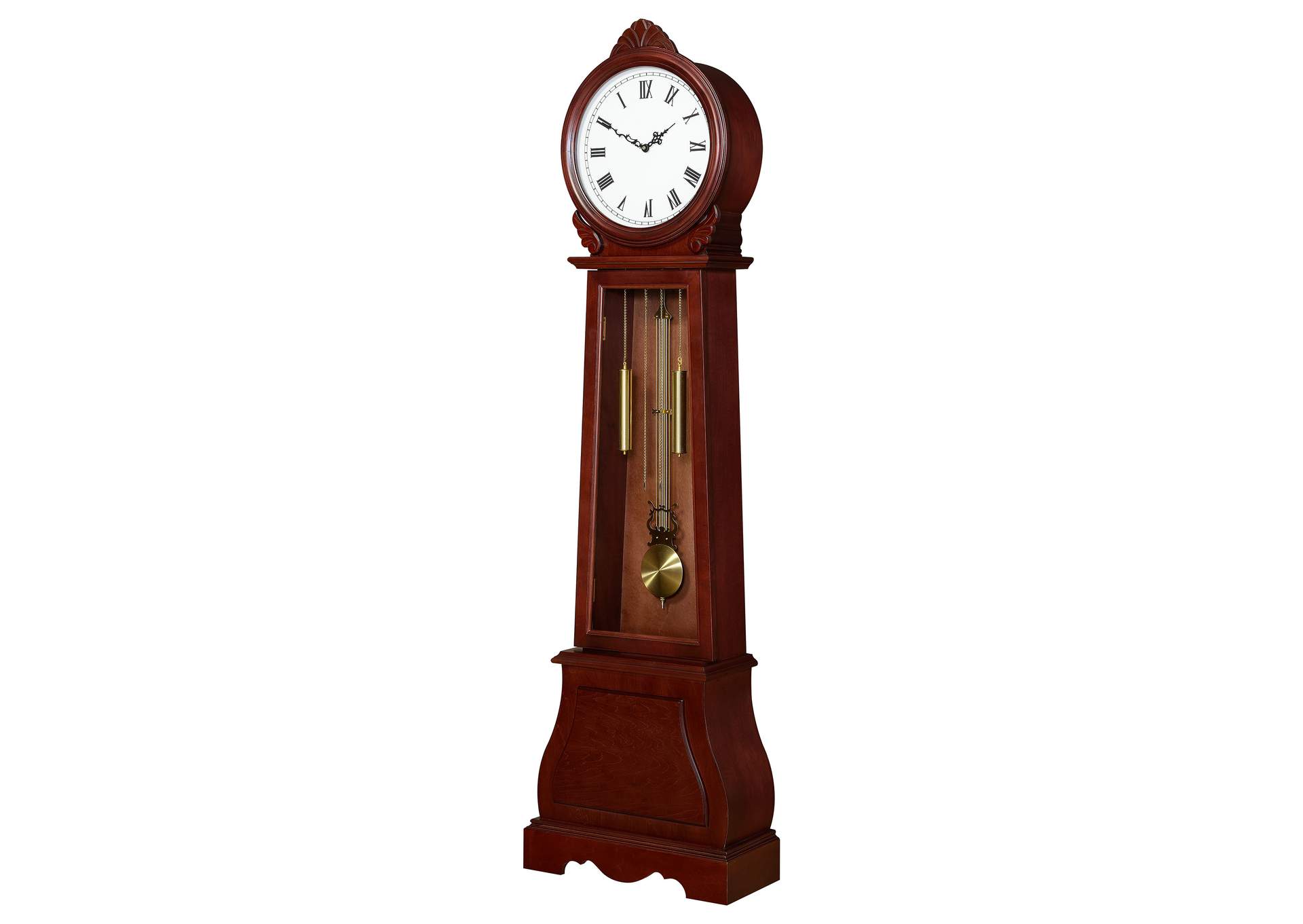 Narcissa Grandfather Clock with Chime Brown Red,Coaster Furniture