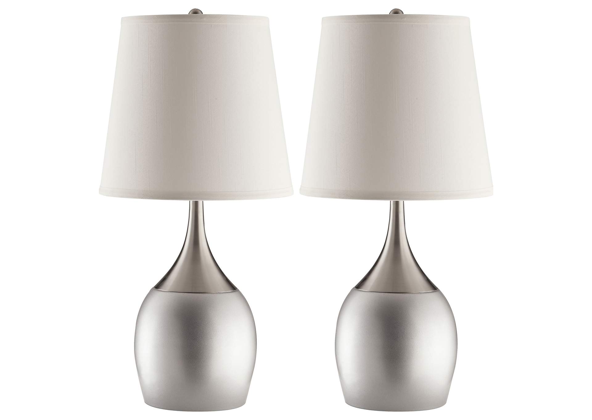 Tenya Empire Shade Table Lamps Silver and Chrome (Set of 2),Coaster Furniture