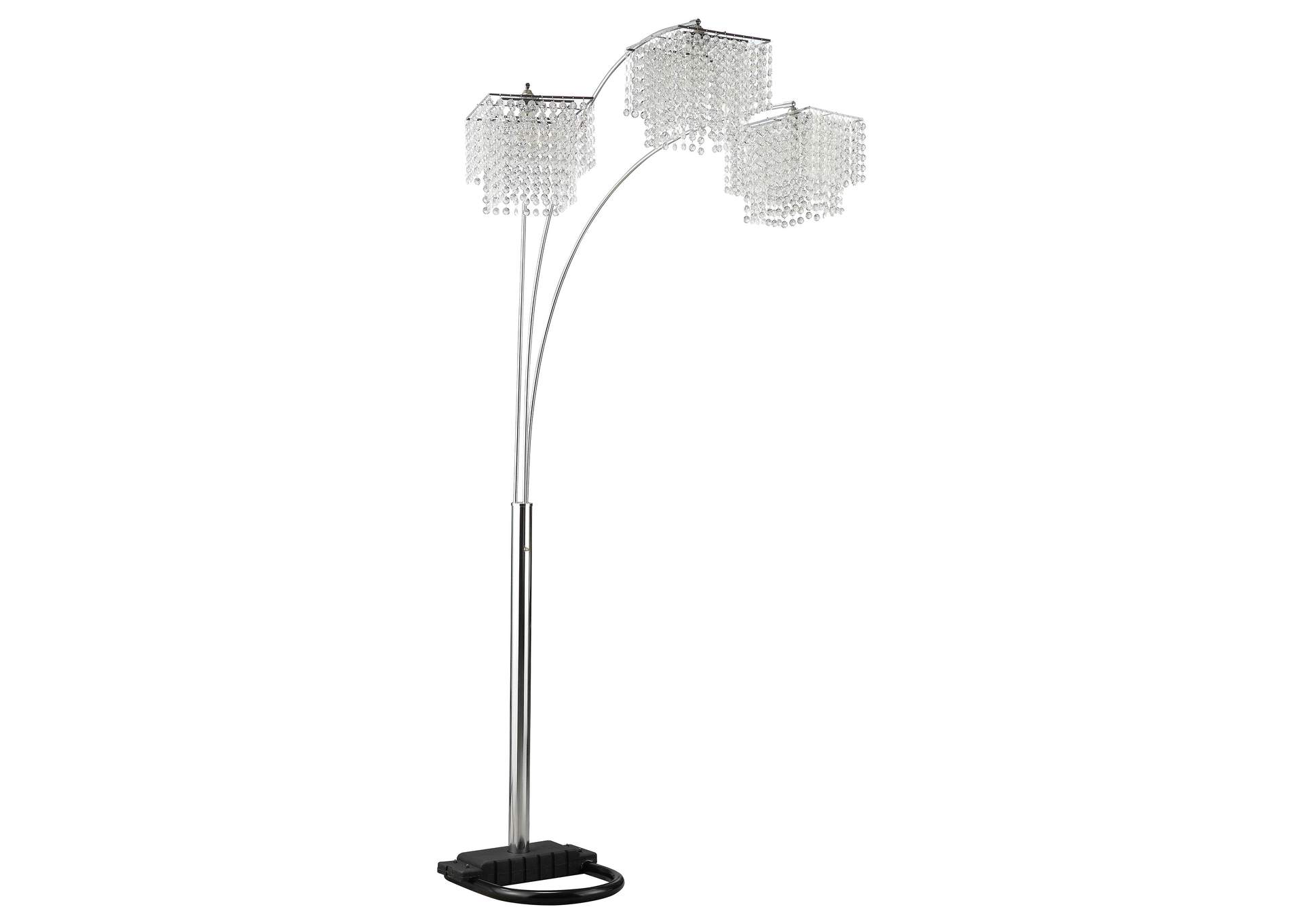 Miriam Crystal Drop Shade Floor Lamp Chrome,Coaster Furniture