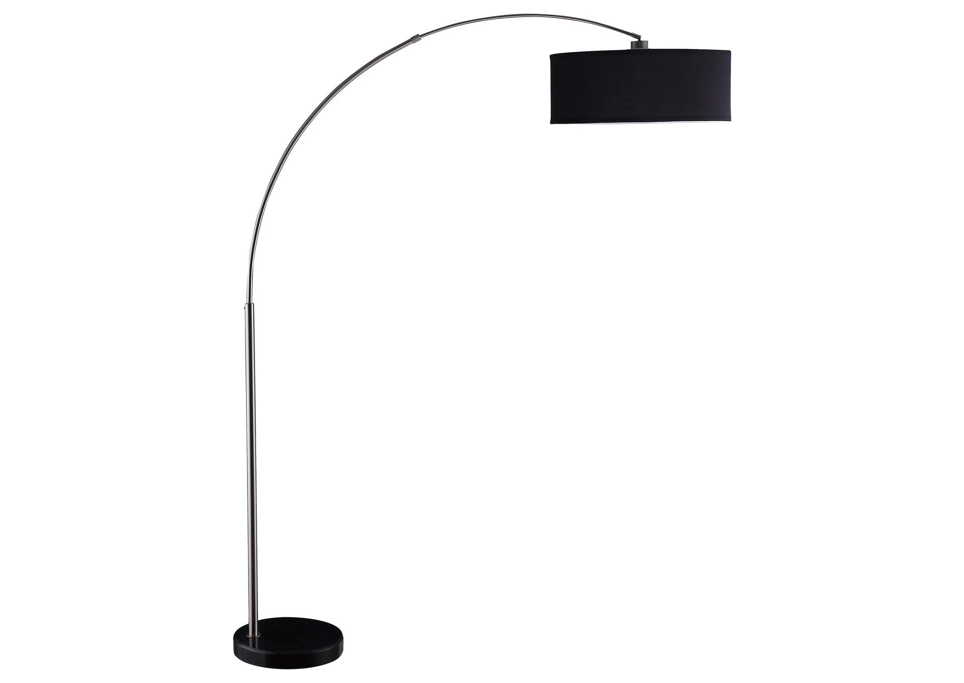 Kawke Drum Shade Floor Lamp Black and Chrome,Coaster Furniture