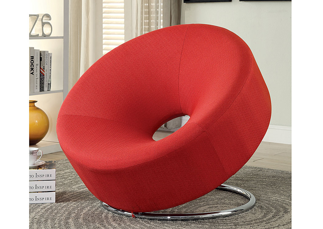 Red & Chrome Lounge Chair,ABF Coaster Furniture