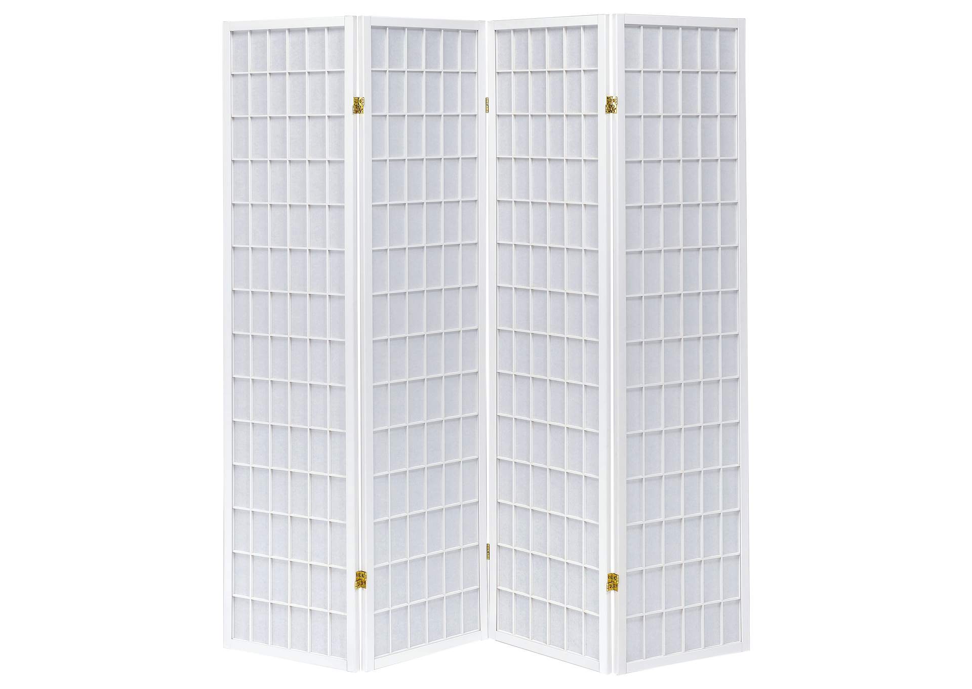 Roberto 4-panel Folding Screen White,Coaster Furniture