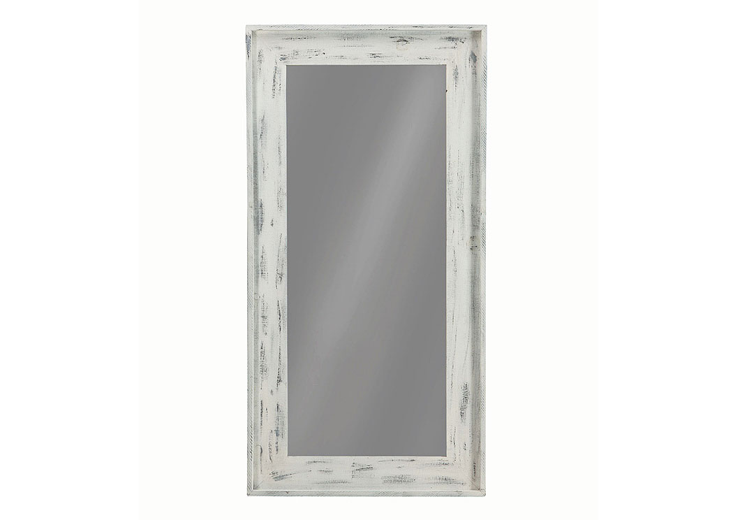 White Accent Mirror w/Distressed Frame,ABF Coaster Furniture