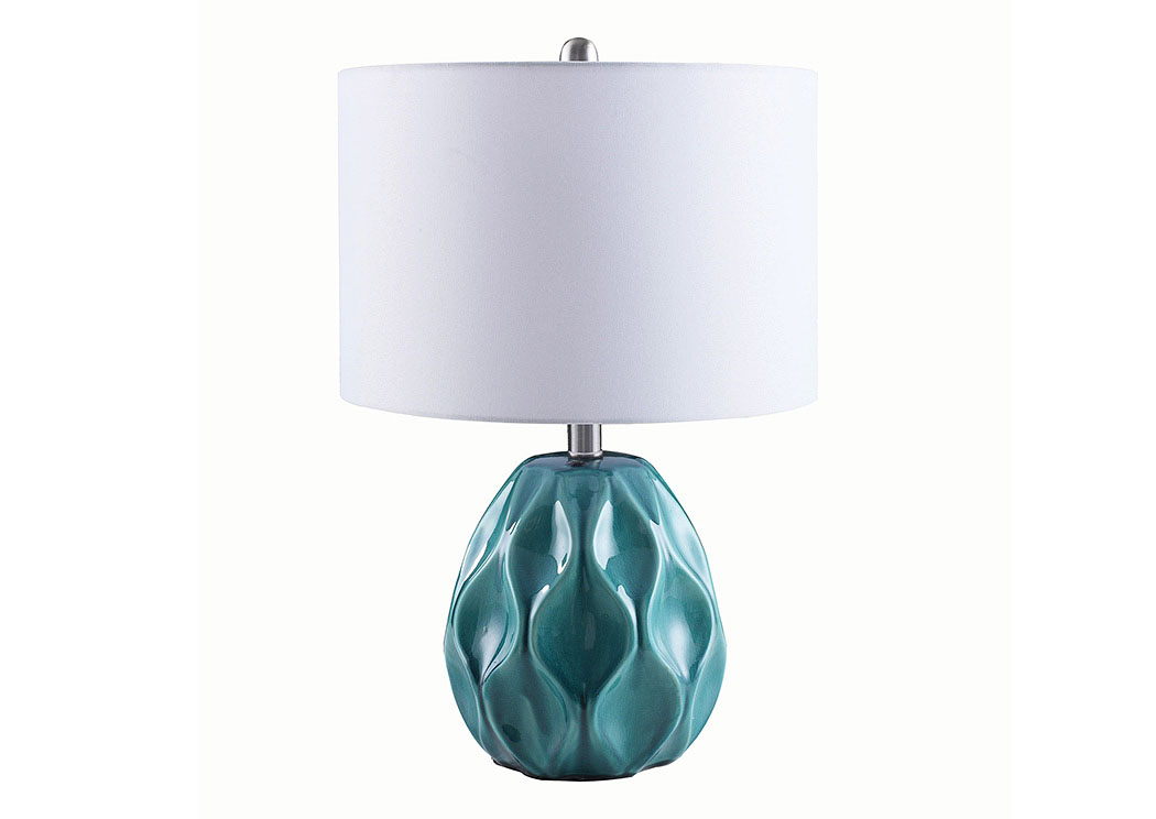 Blue Table Lamp w/White Shade,ABF Coaster Furniture