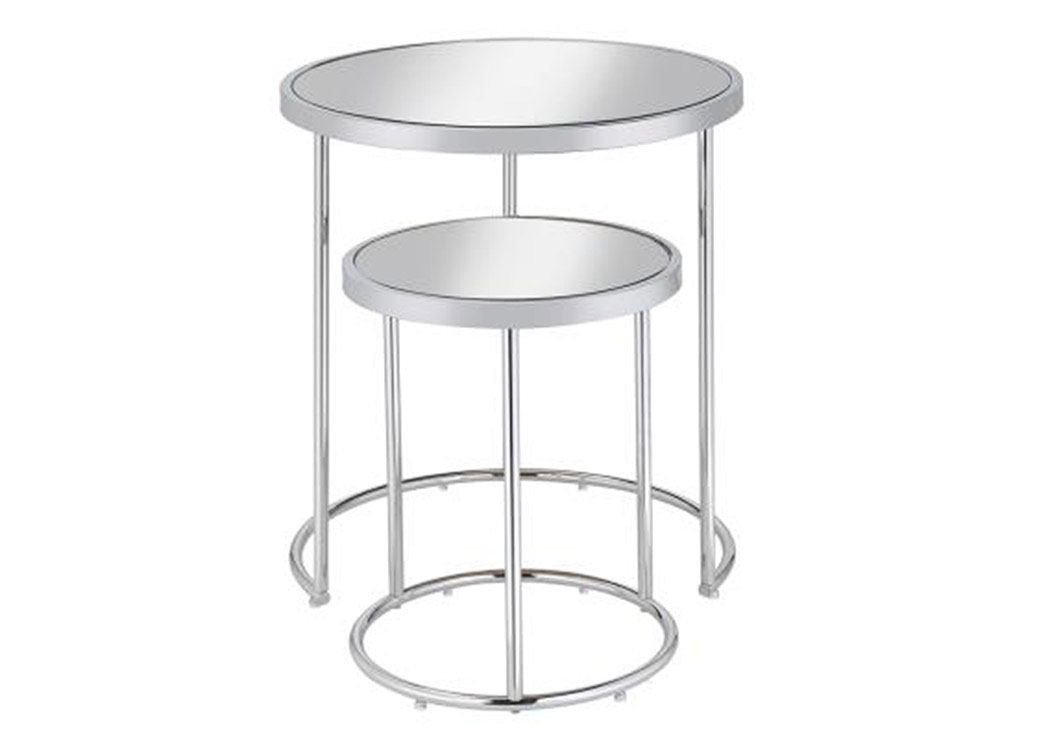 Chrome 2pc Nesting Table,ABF Coaster Furniture