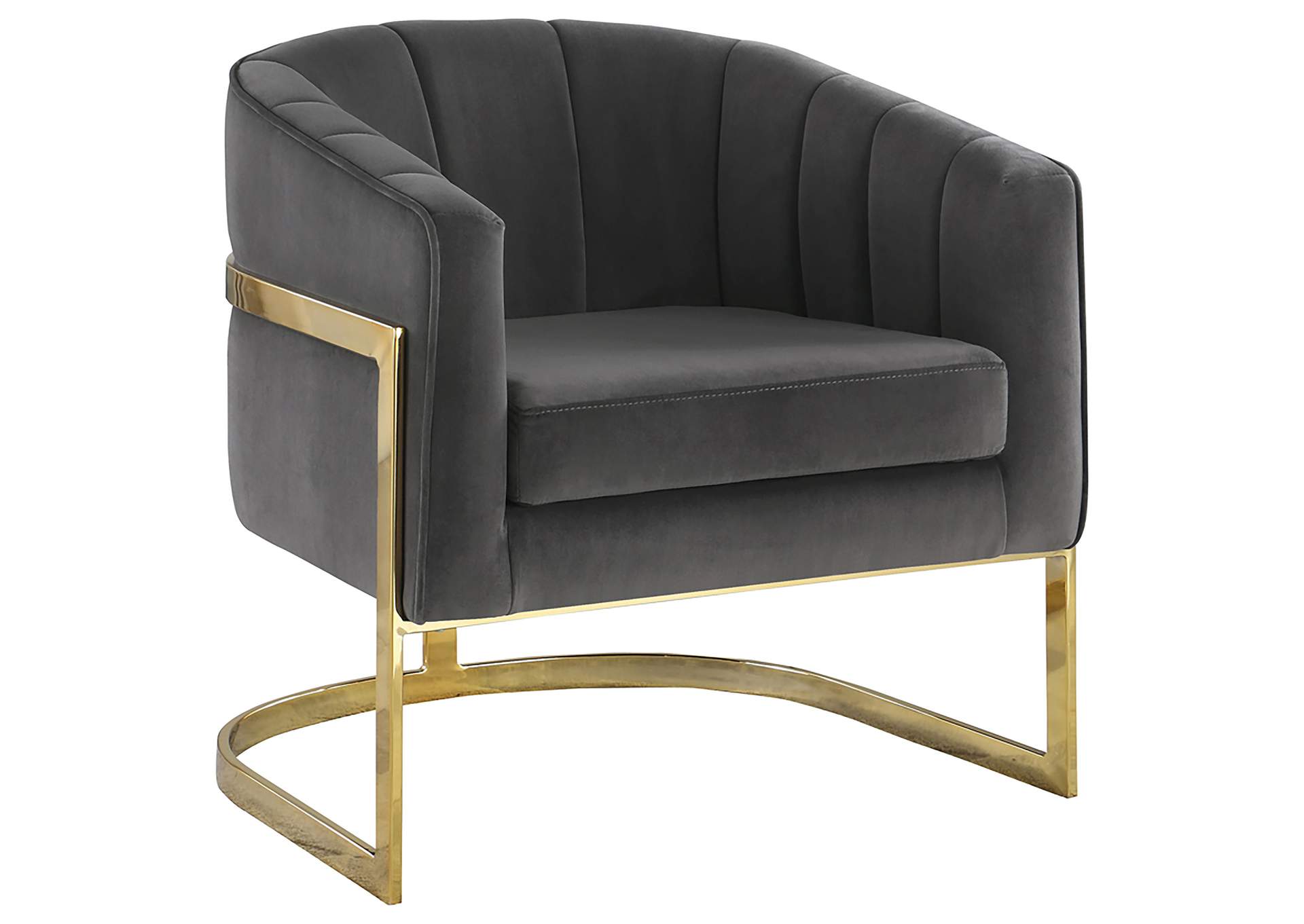 Joey Tufted Barrel Accent Chair Dark Grey and Gold,Coaster Furniture