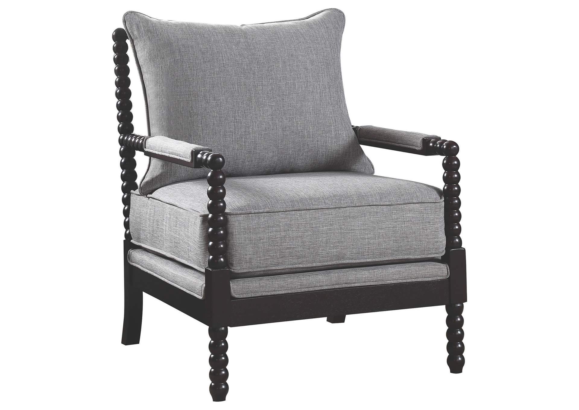 Blanchett Cushion Back Accent Chair Grey and Black,Coaster Furniture