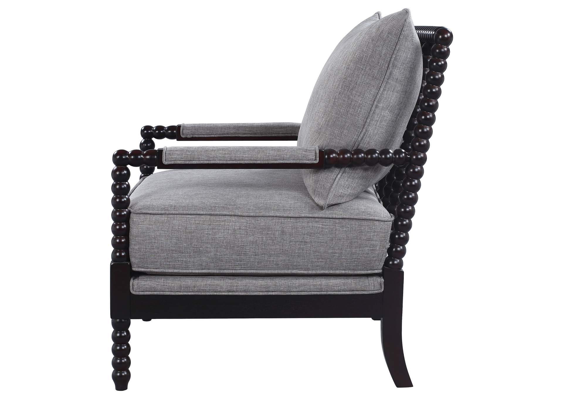 Blanchett Cushion Back Accent Chair Grey and Black,Coaster Furniture