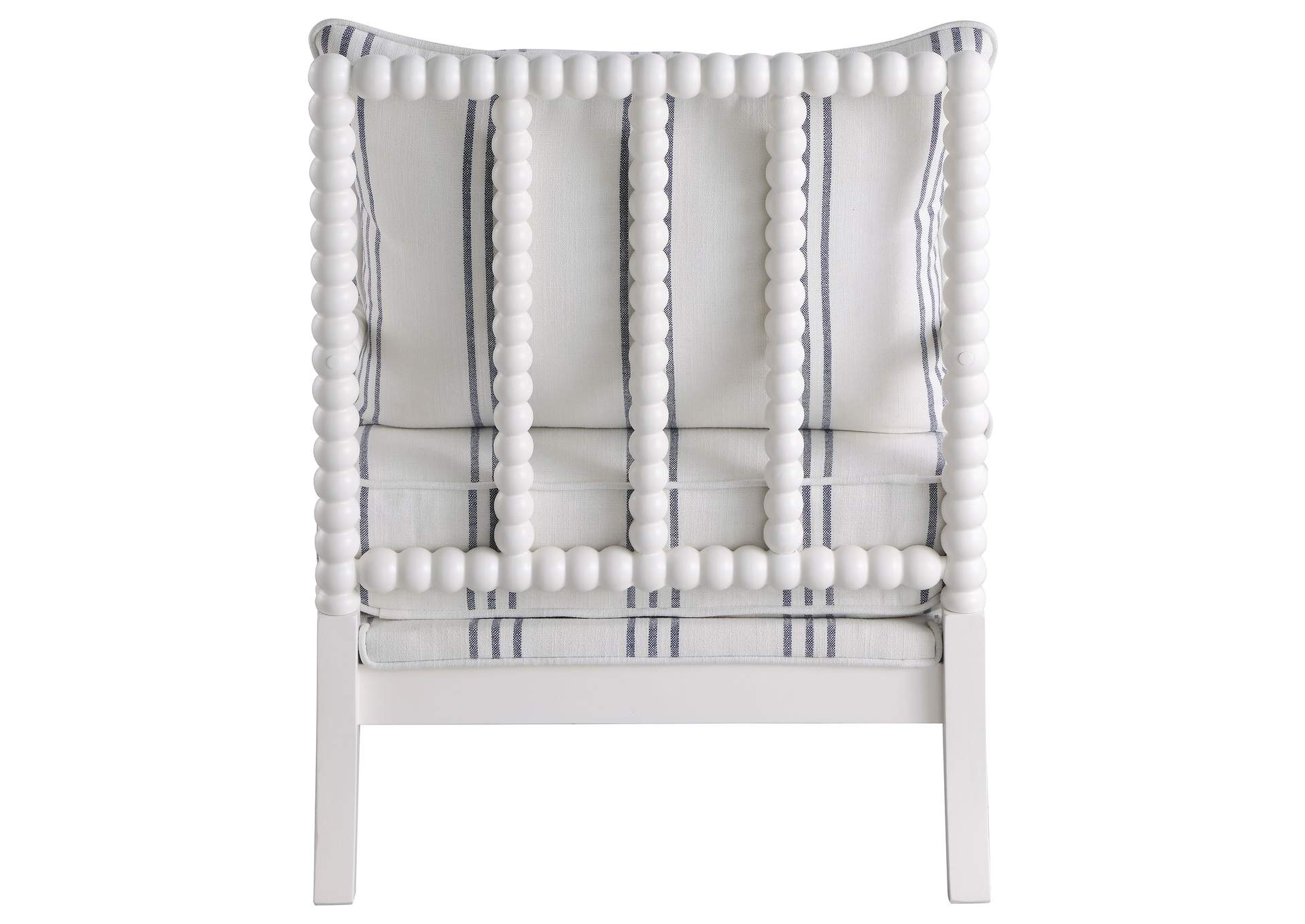 Blanchett Upholstered Accent Chair with Spindle Accent White and Navy,Coaster Furniture