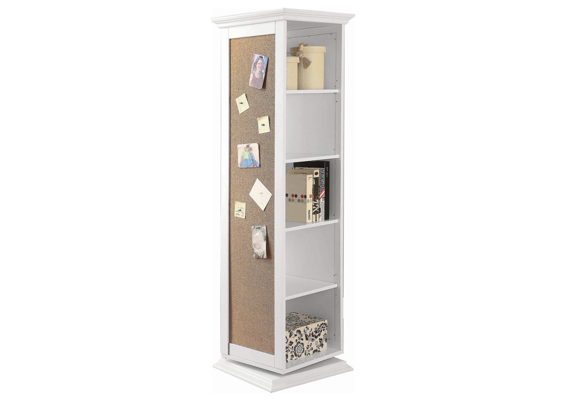 Robinsons Swivel Accent Cabinet with Cork Board White,Coaster Furniture