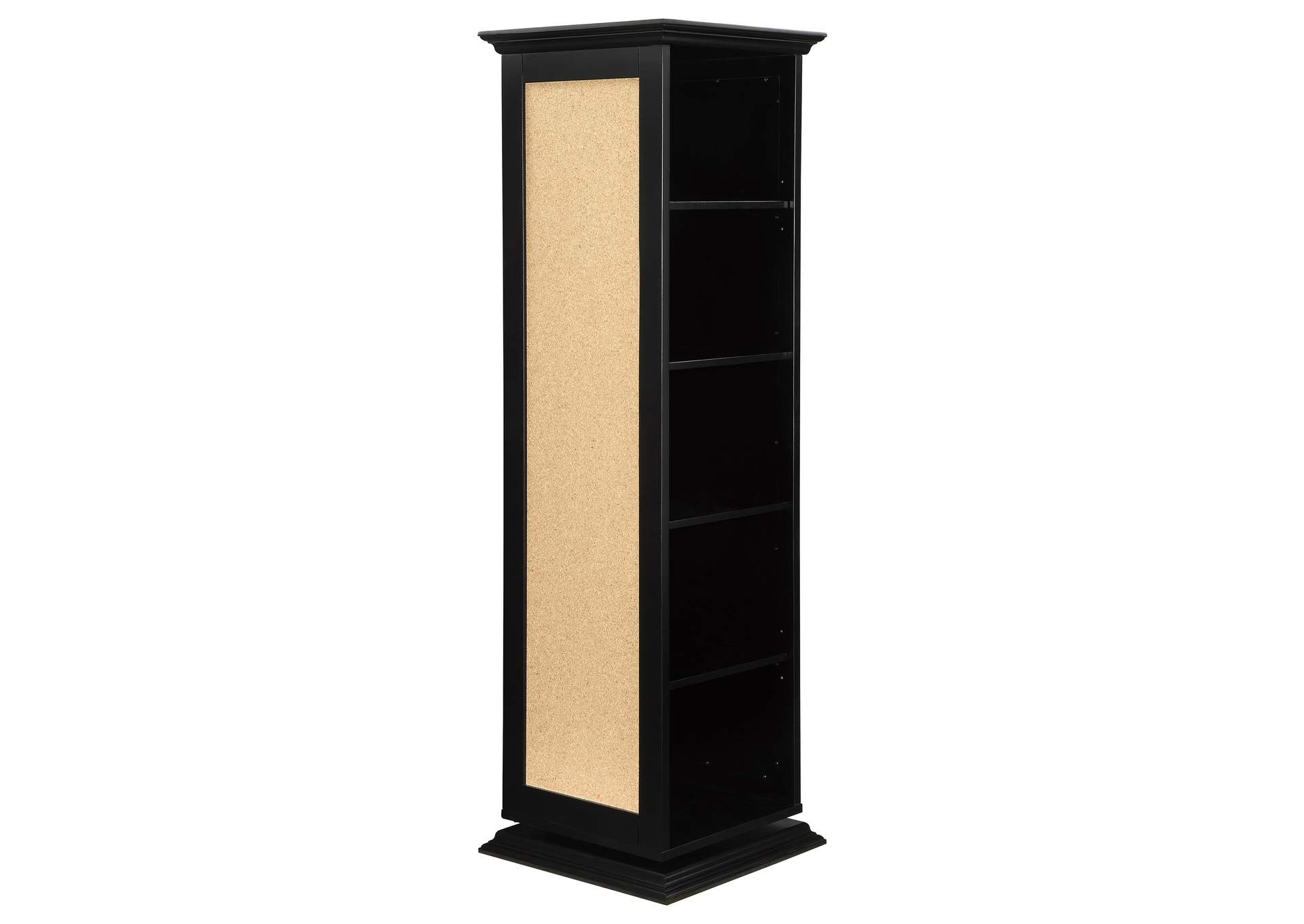 Robinsons Swivel Accent Cabinet with Cork Board Black,Coaster Furniture