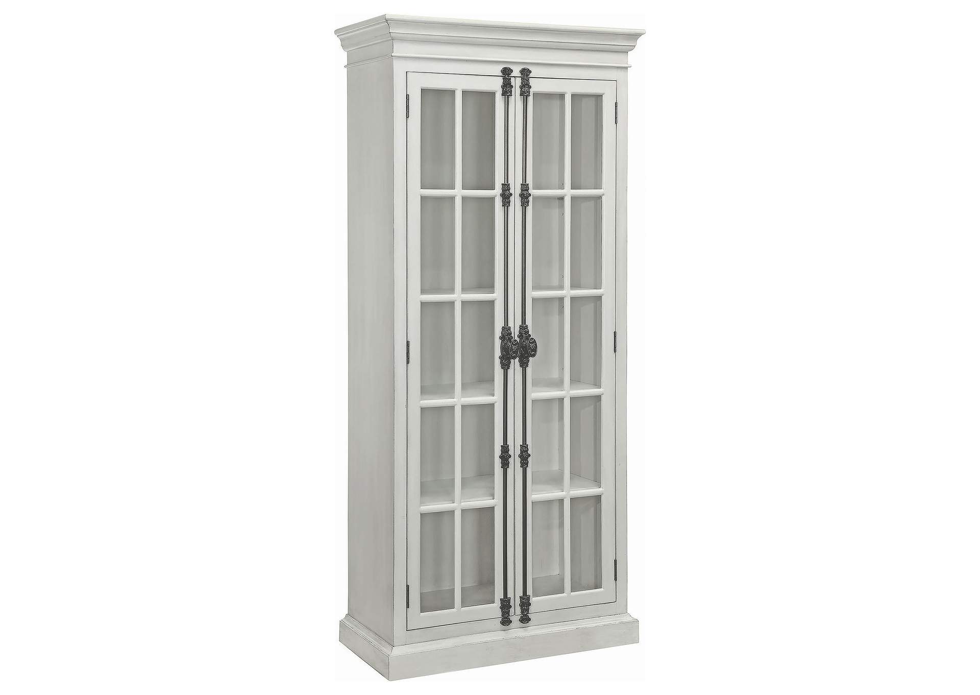 Toni 2-door Tall Cabinet Antique White,Coaster Furniture