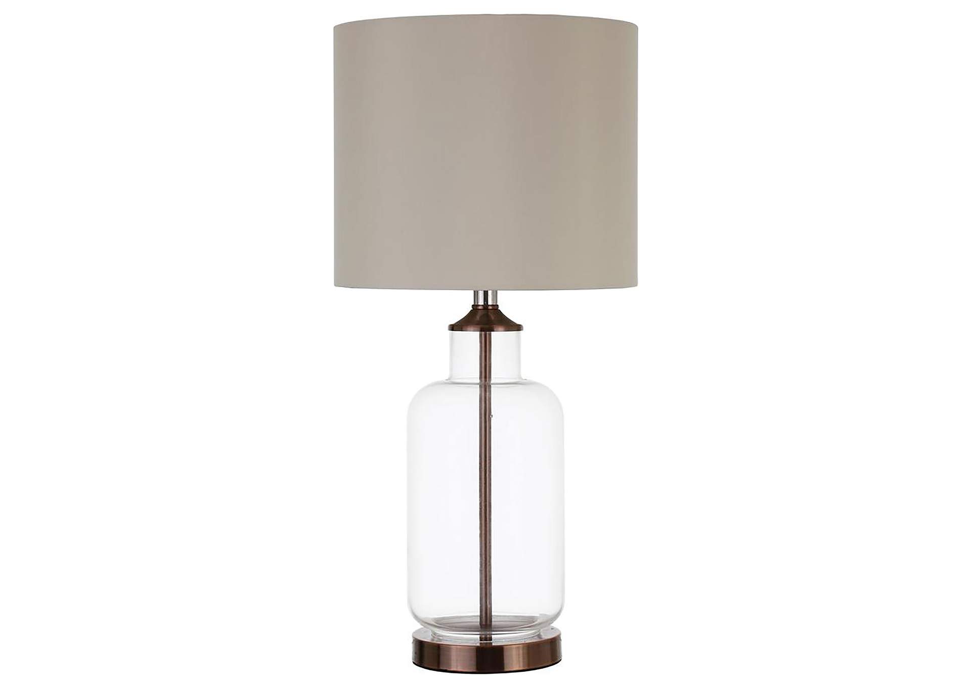 Aisha Drum Shade Table Lamp Creamy Beige and Clear,Coaster Furniture