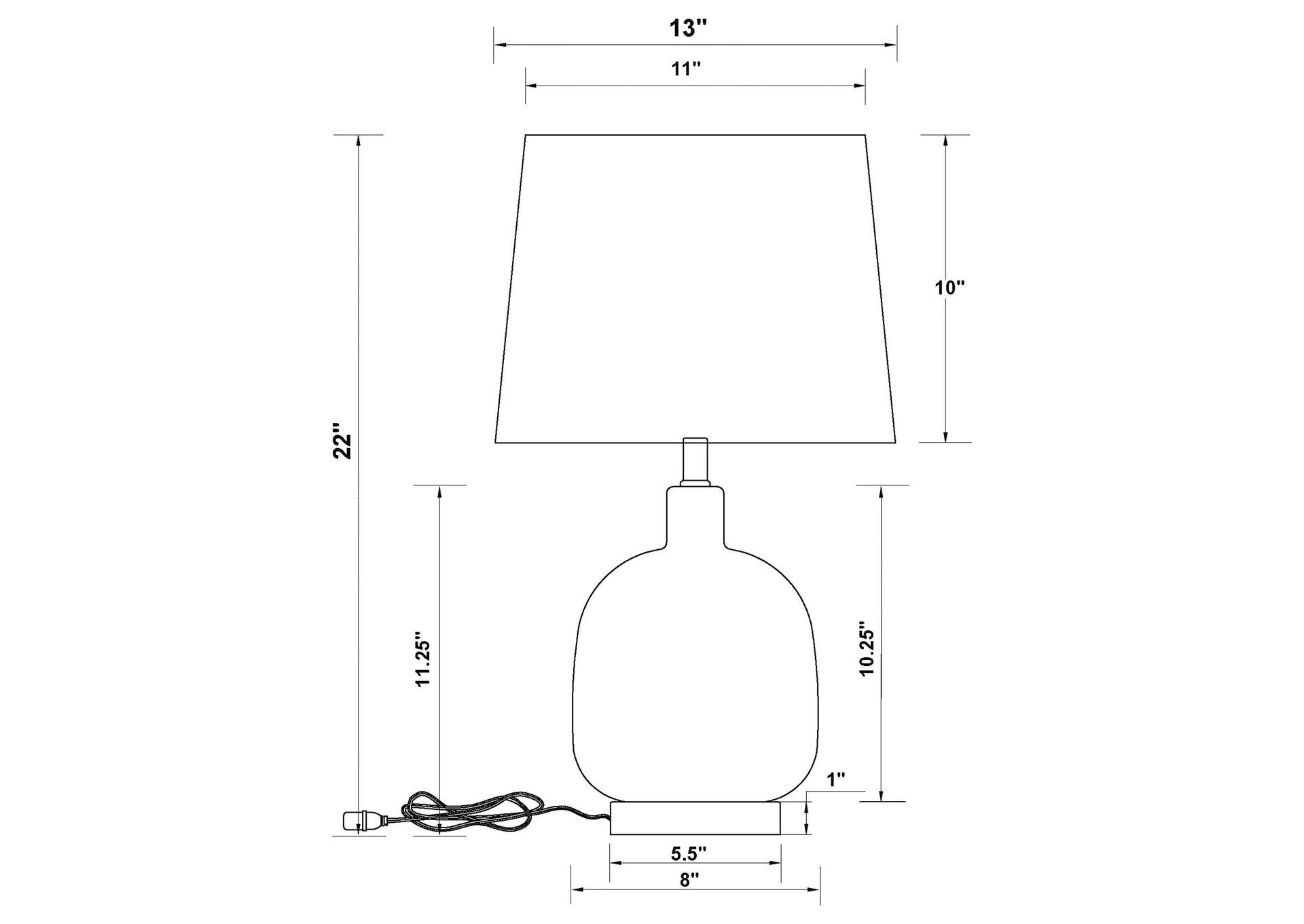 Costner Empire Table Lamp Beige and Clear,Coaster Furniture