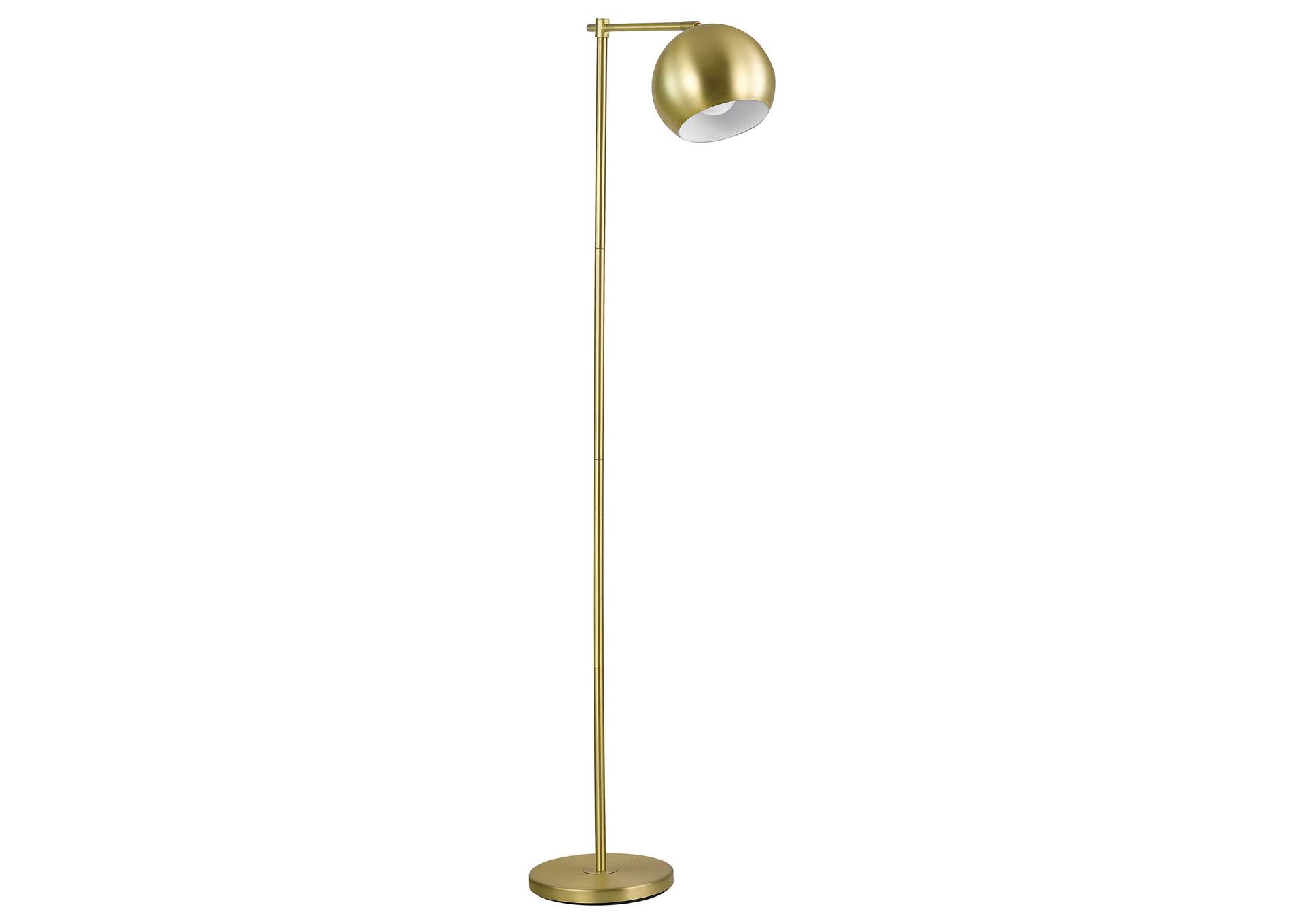 Linnea 1-light Dome Shade Floor Lamp Brass,Coaster Furniture