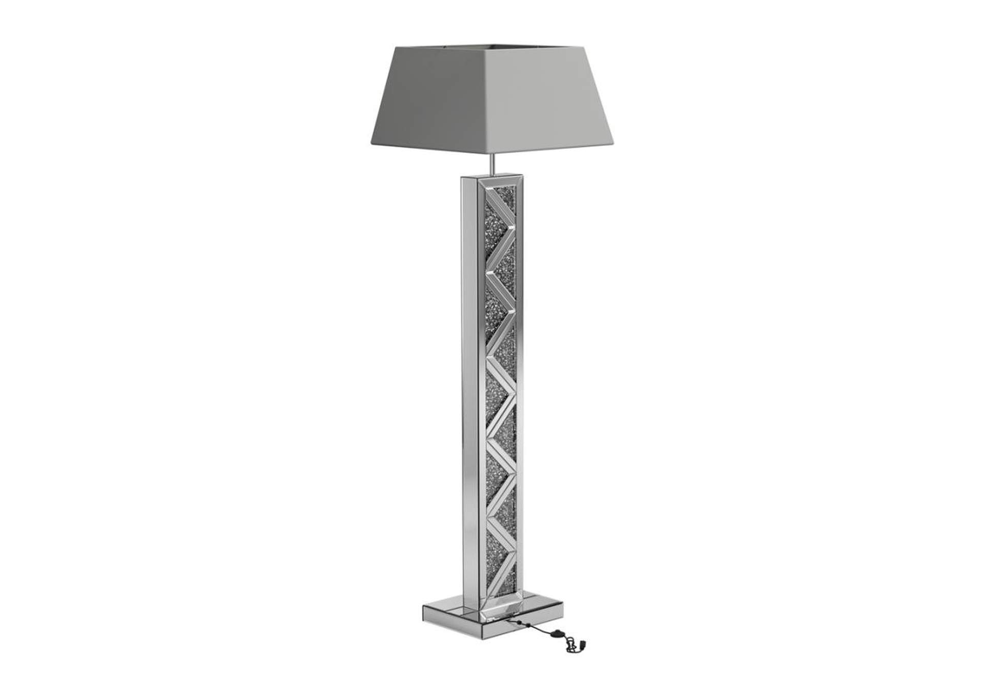 Carmen Geometric Base Floor Lamp Silver,Coaster Furniture
