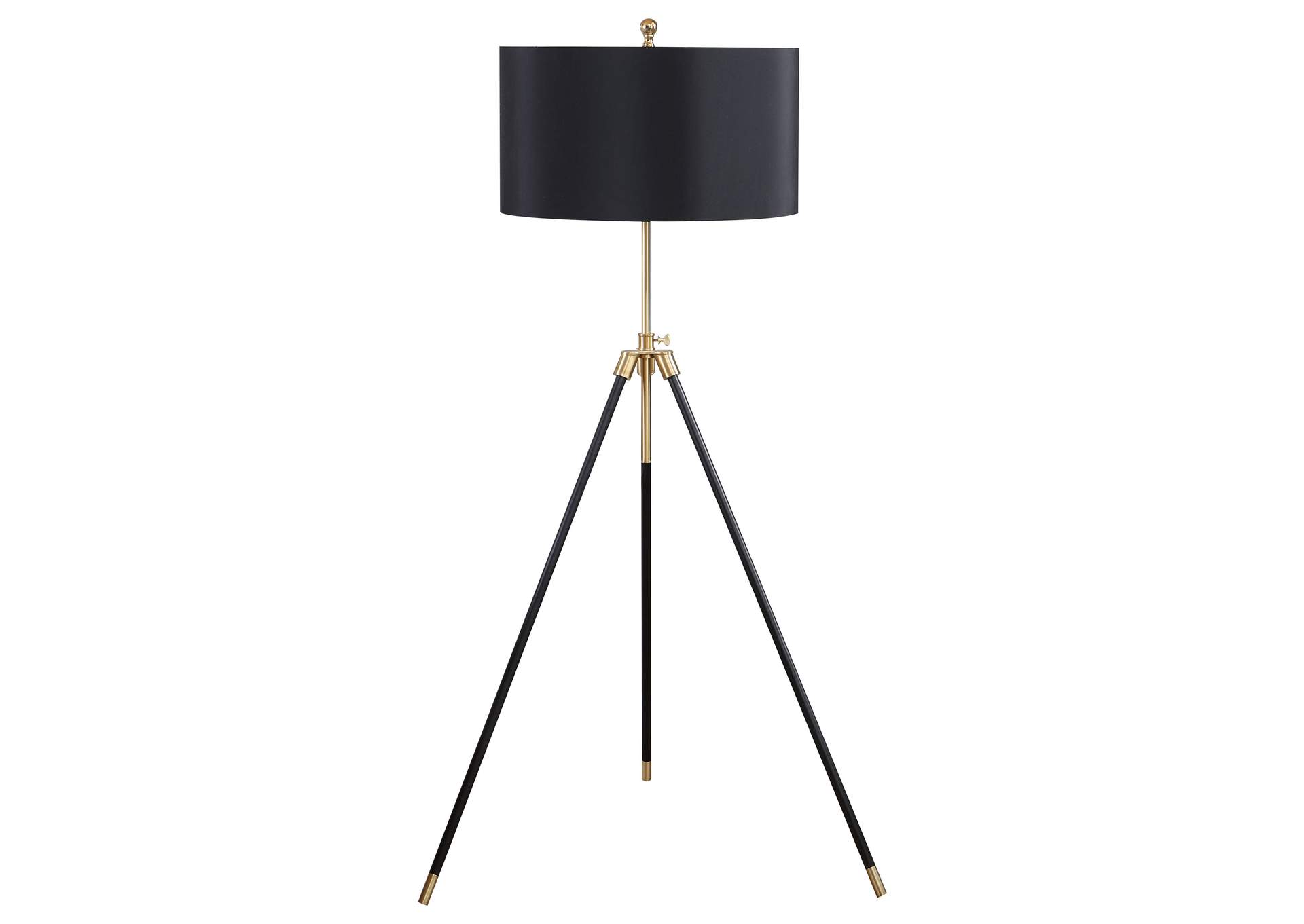 Zabka Tripod Floor Lamp Black and Gold,Coaster Furniture