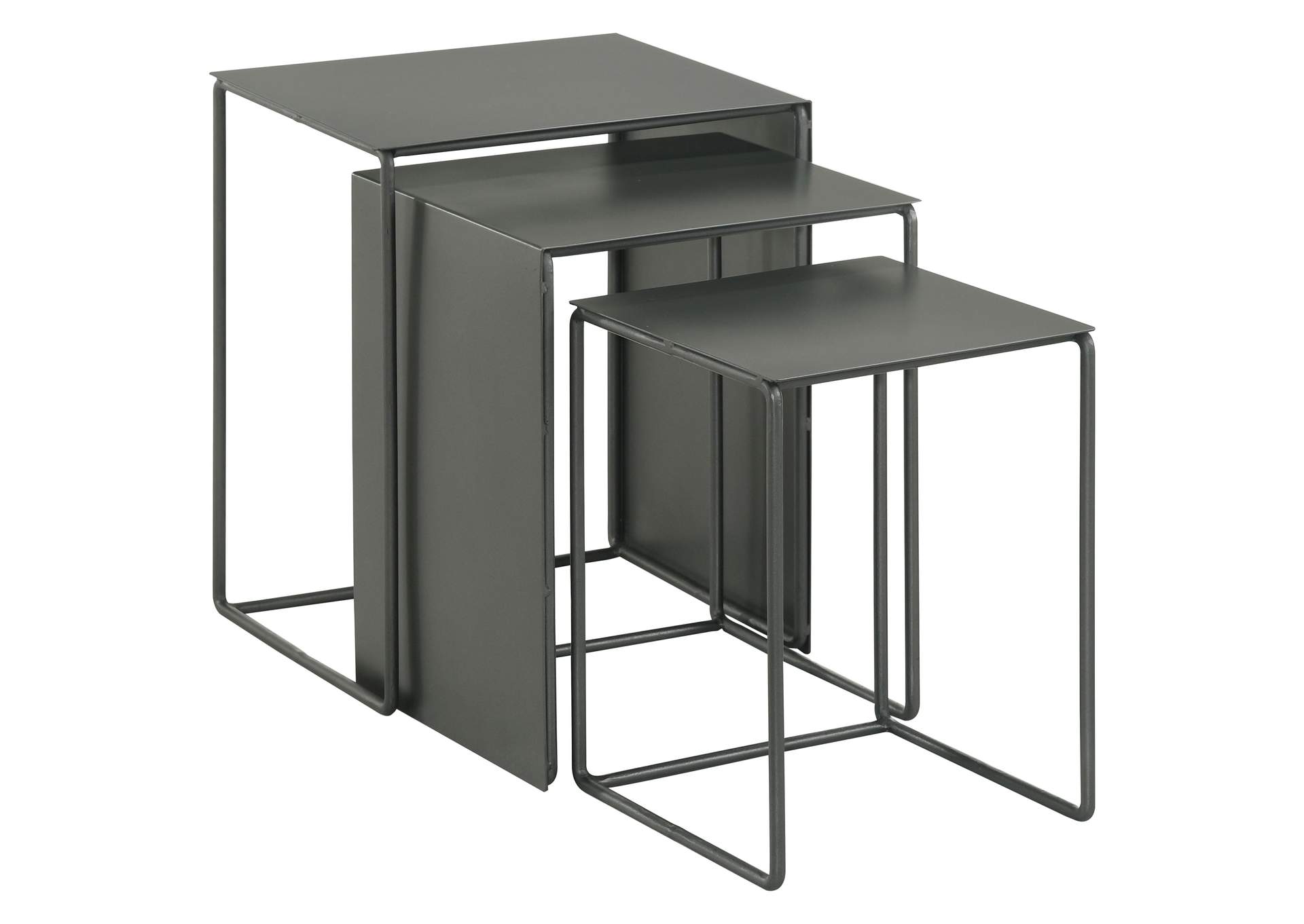 Imez 3-piece Rectangular Metal Nesting Table Grey,Coaster Furniture