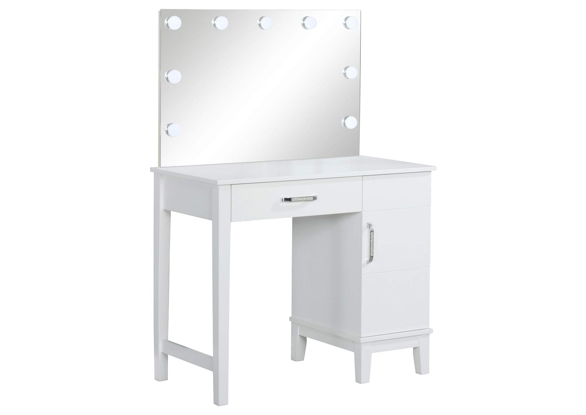 Elijah Vanity Set with LED Lights White and Dark Grey,Coaster Furniture