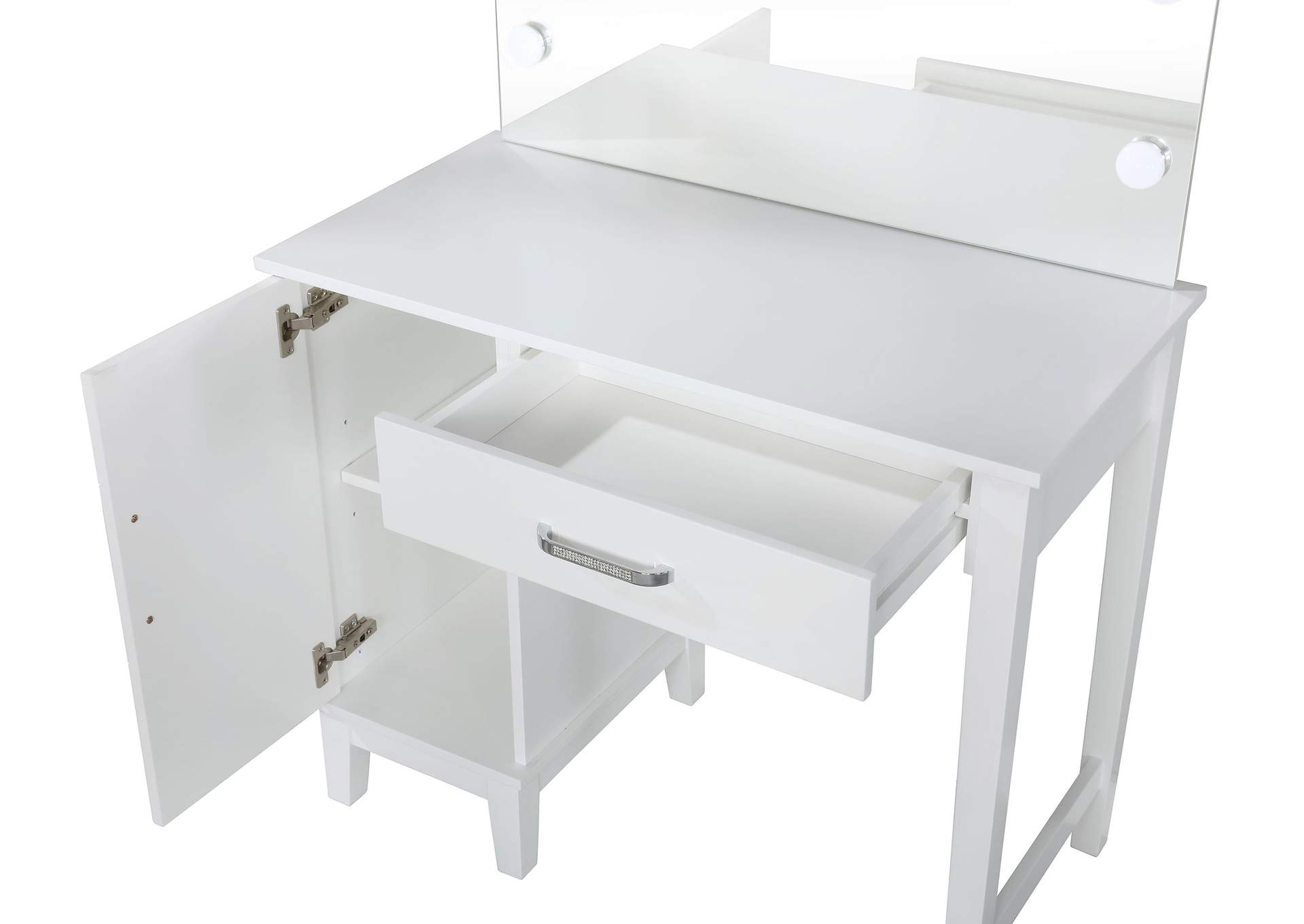 Elijah Vanity Set with LED Lights White and Dark Grey,Coaster Furniture