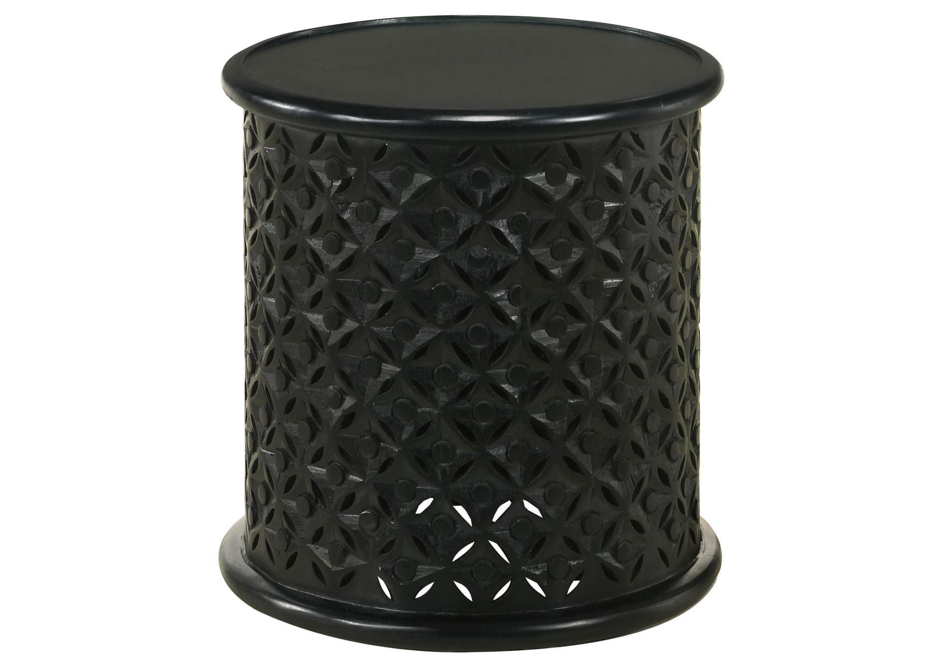 Krish 18-inch Round Accent Table Black Stain,Coaster Furniture