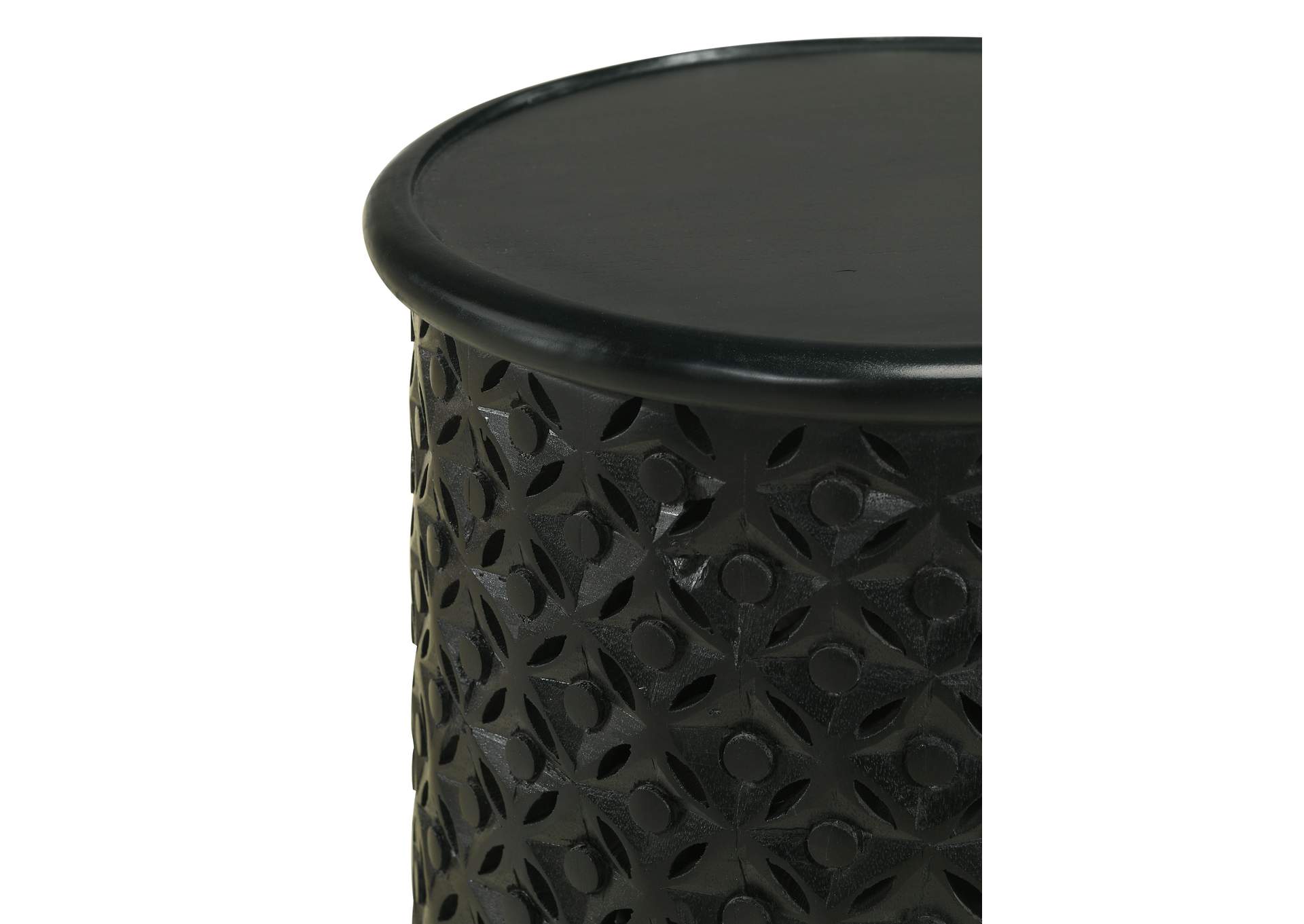 Krish 18-inch Round Accent Table Black Stain,Coaster Furniture