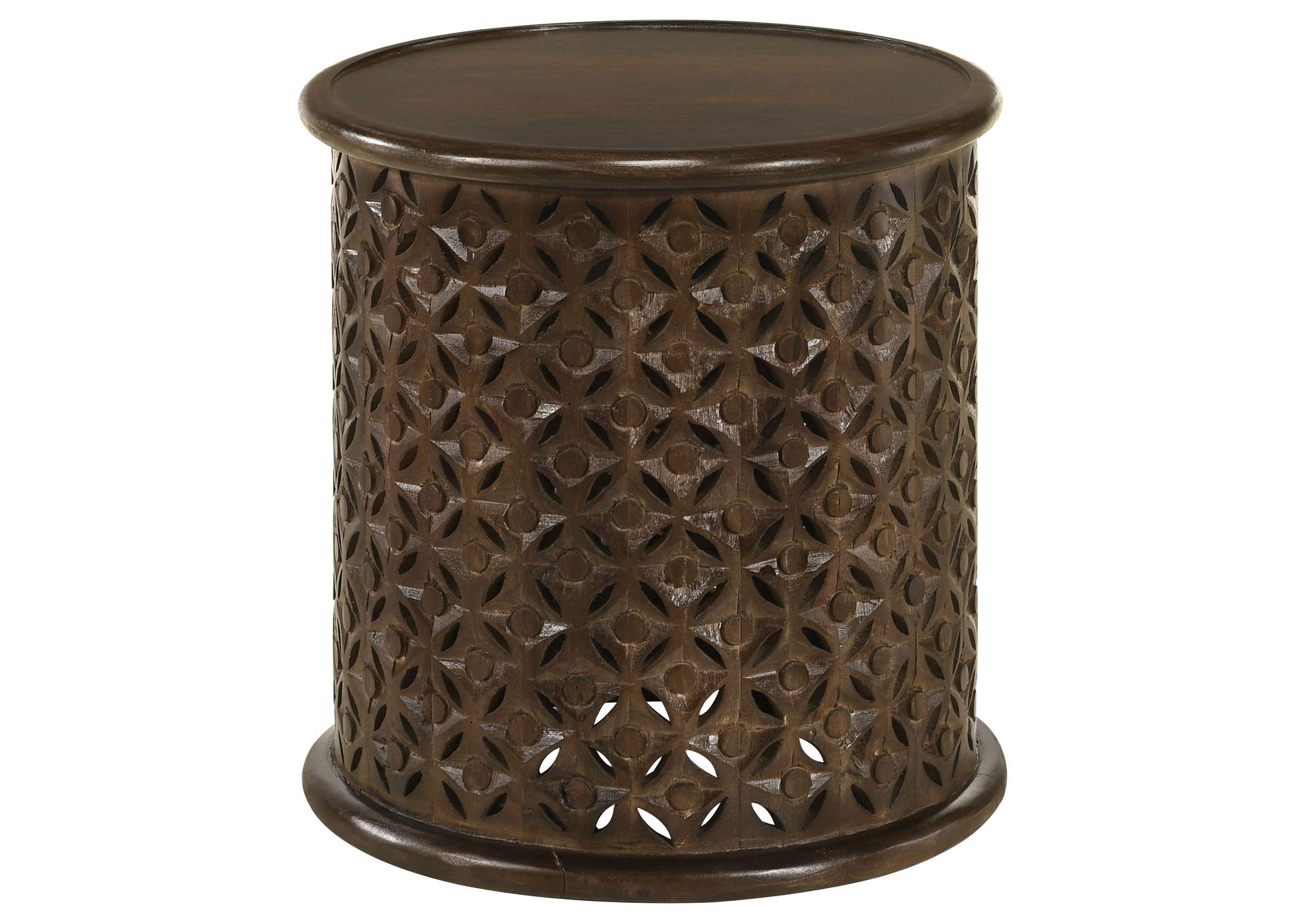 Krish 18-inch Round Accent Table Dark Brown,Coaster Furniture