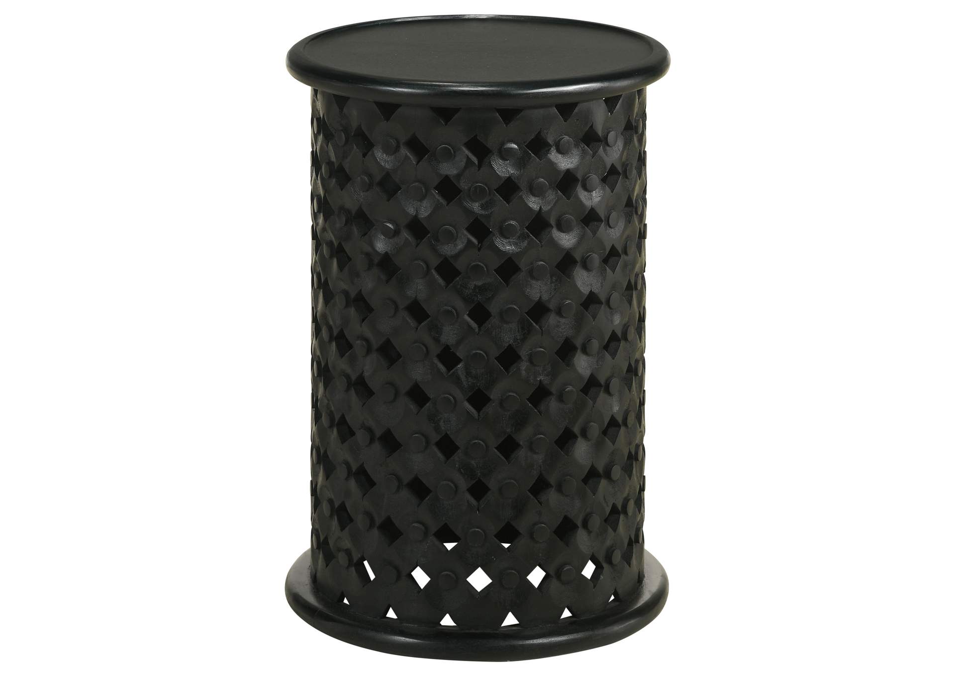 Krish 24-inch Round Accent Table Black Stain,Coaster Furniture