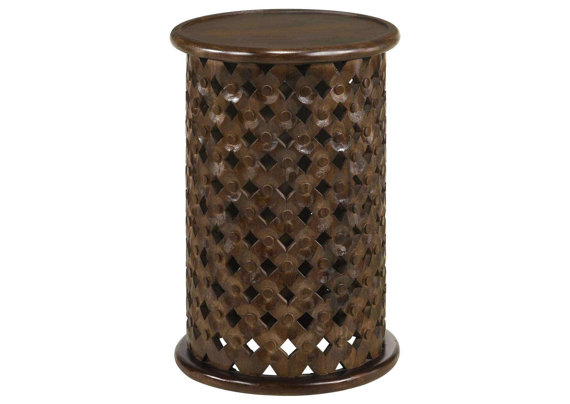 Krish 24-inch Round Accent Table Dark Brown,Coaster Furniture