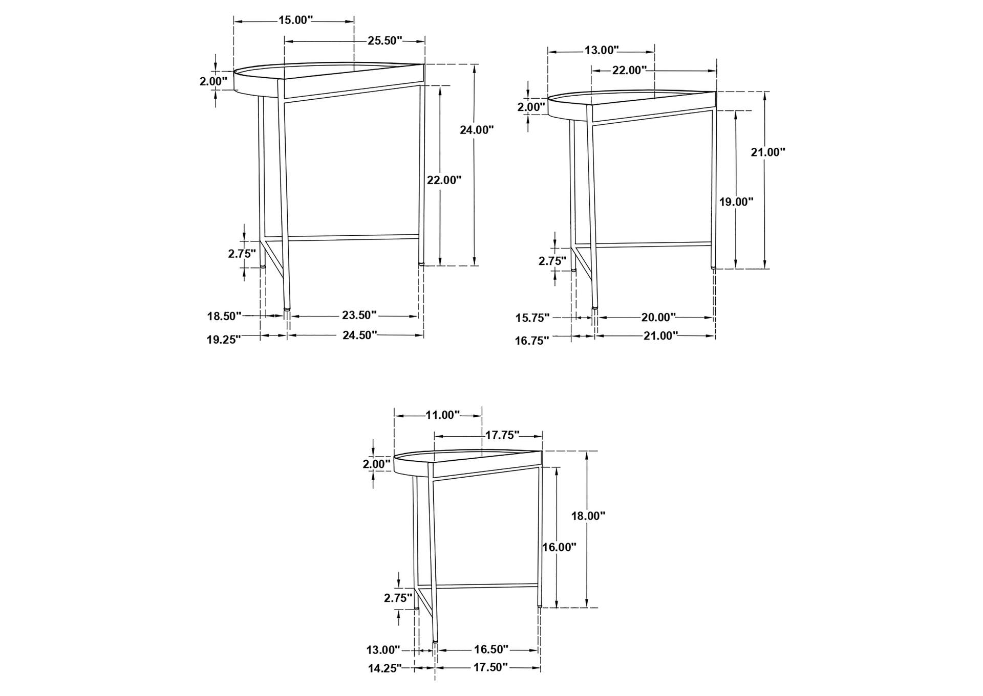 3PC NESTING TABLE,Coaster Furniture