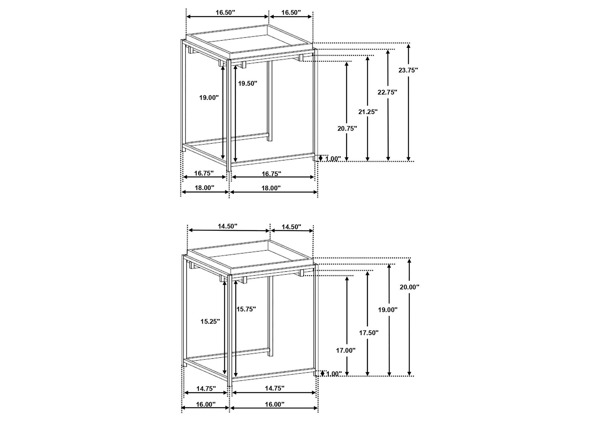 2PC NESTING TABLE,Coaster Furniture