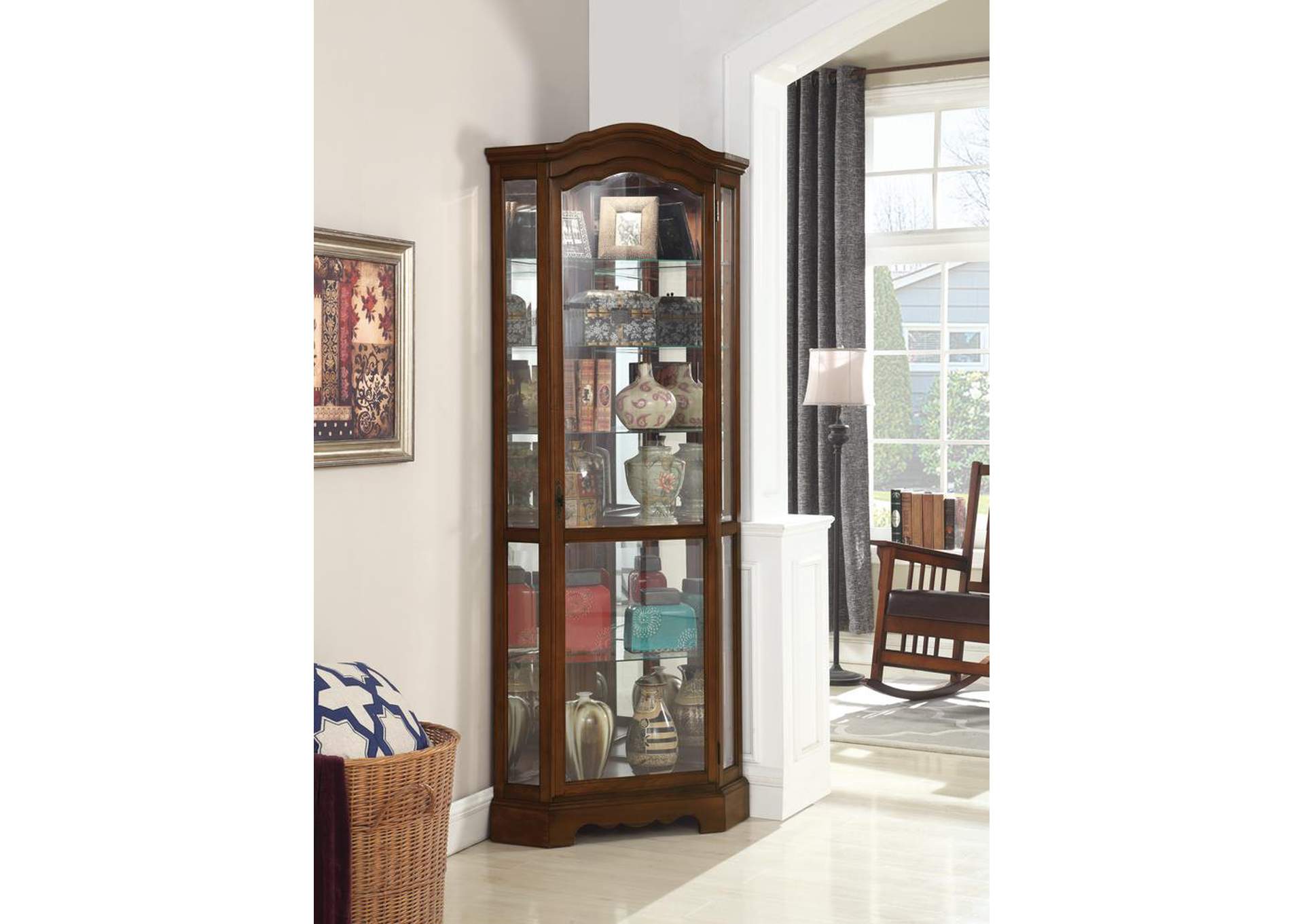 Rich Brown Curio Cabinet,ABF Coaster Furniture