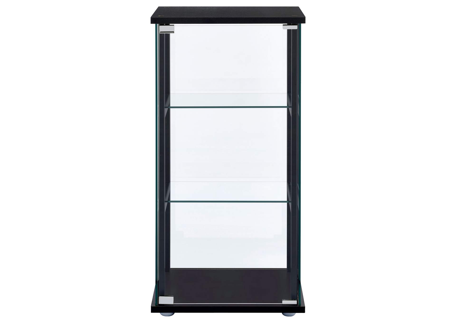 Cyclamen 3-shelf Glass Curio Cabinet Black and Clear,Coaster Furniture