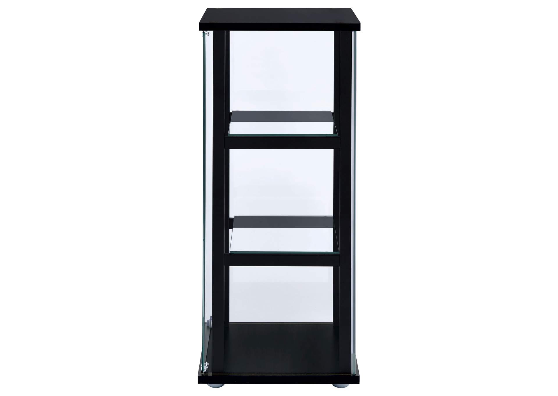 Cyclamen 3-shelf Glass Curio Cabinet Black and Clear,Coaster Furniture