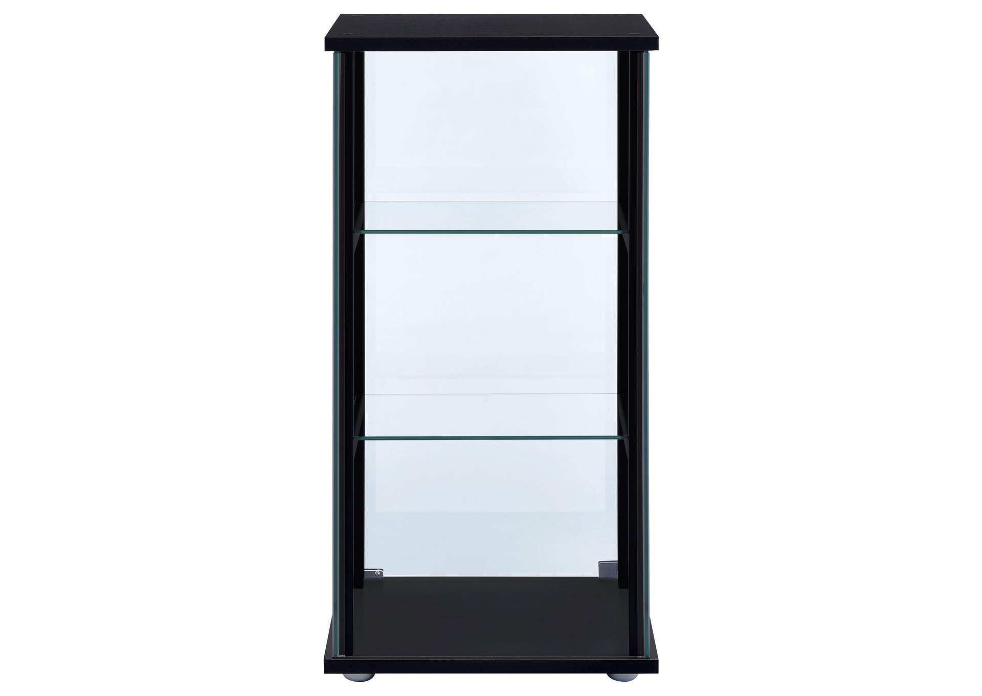 Cyclamen 3-shelf Glass Curio Cabinet Black and Clear,Coaster Furniture