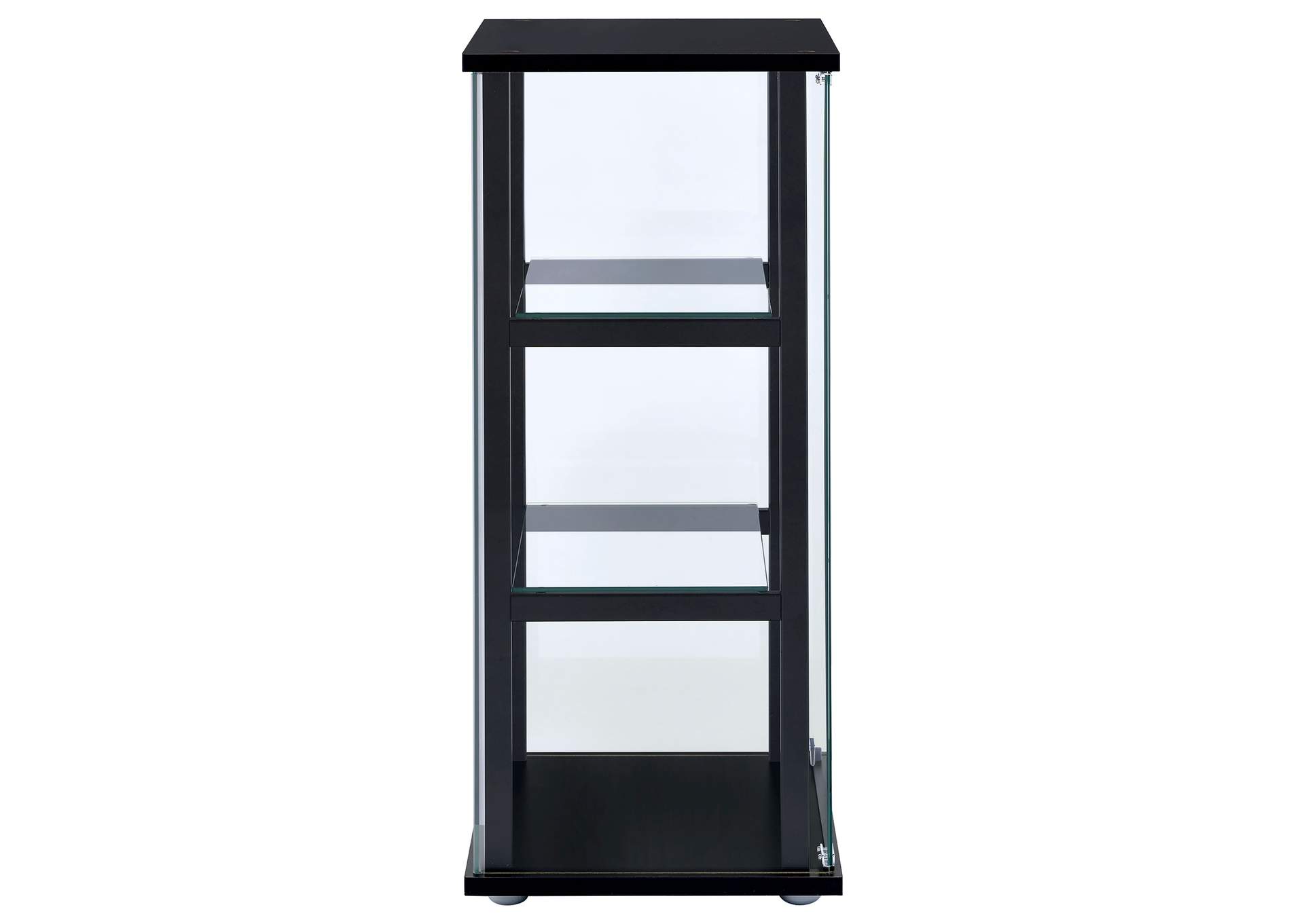 Cyclamen 3-shelf Glass Curio Cabinet Black and Clear,Coaster Furniture