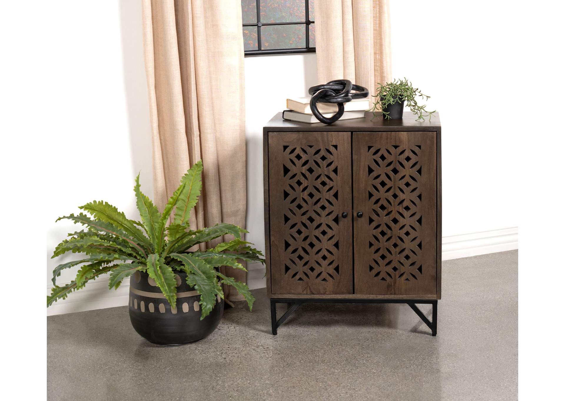 Zaria 2-door Wooden Accent Cabinet Brown,Coaster Furniture