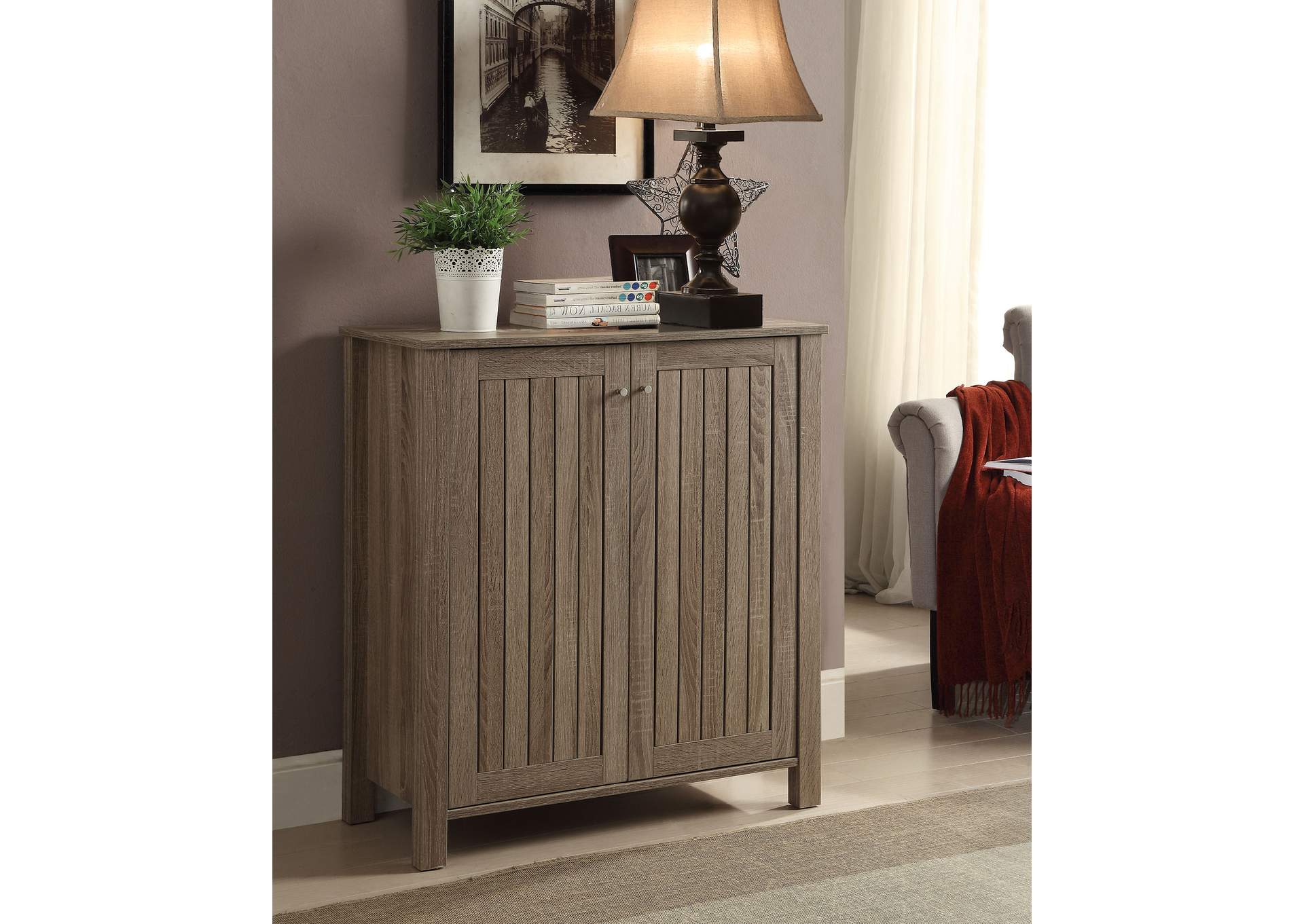 Marisa 4-shelf Shoe Cabinet Dark Taupe,Coaster Furniture