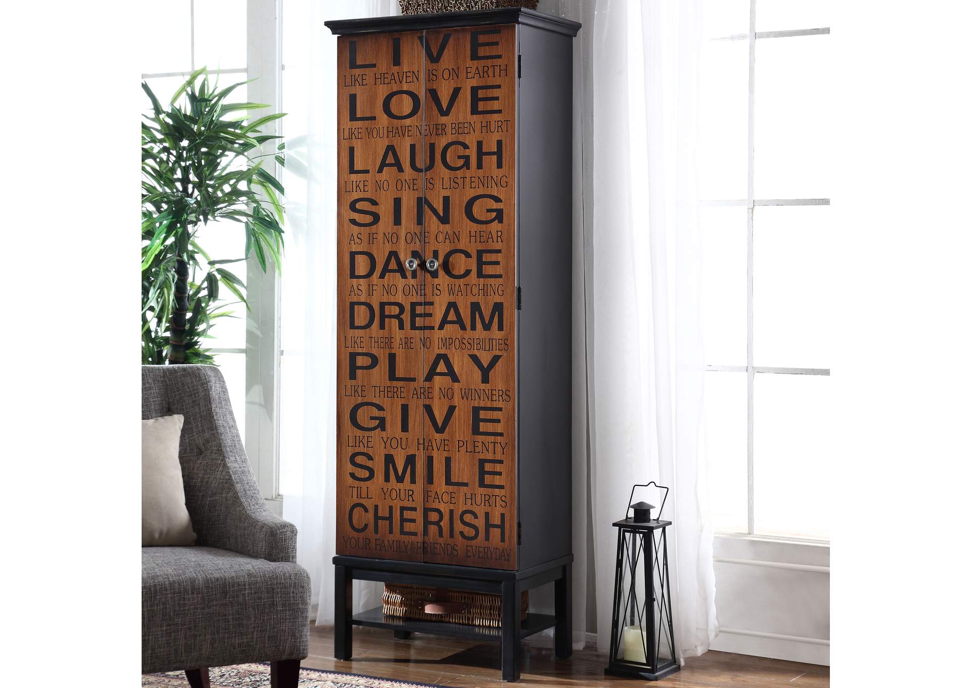 Lovegood 2-door Accent Cabinet Rich Brown and Black,Coaster Furniture