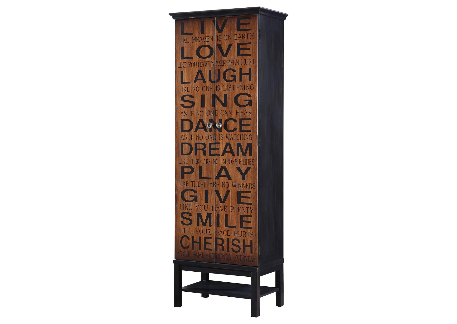 Lovegood 2-door Accent Cabinet Rich Brown and Black,Coaster Furniture