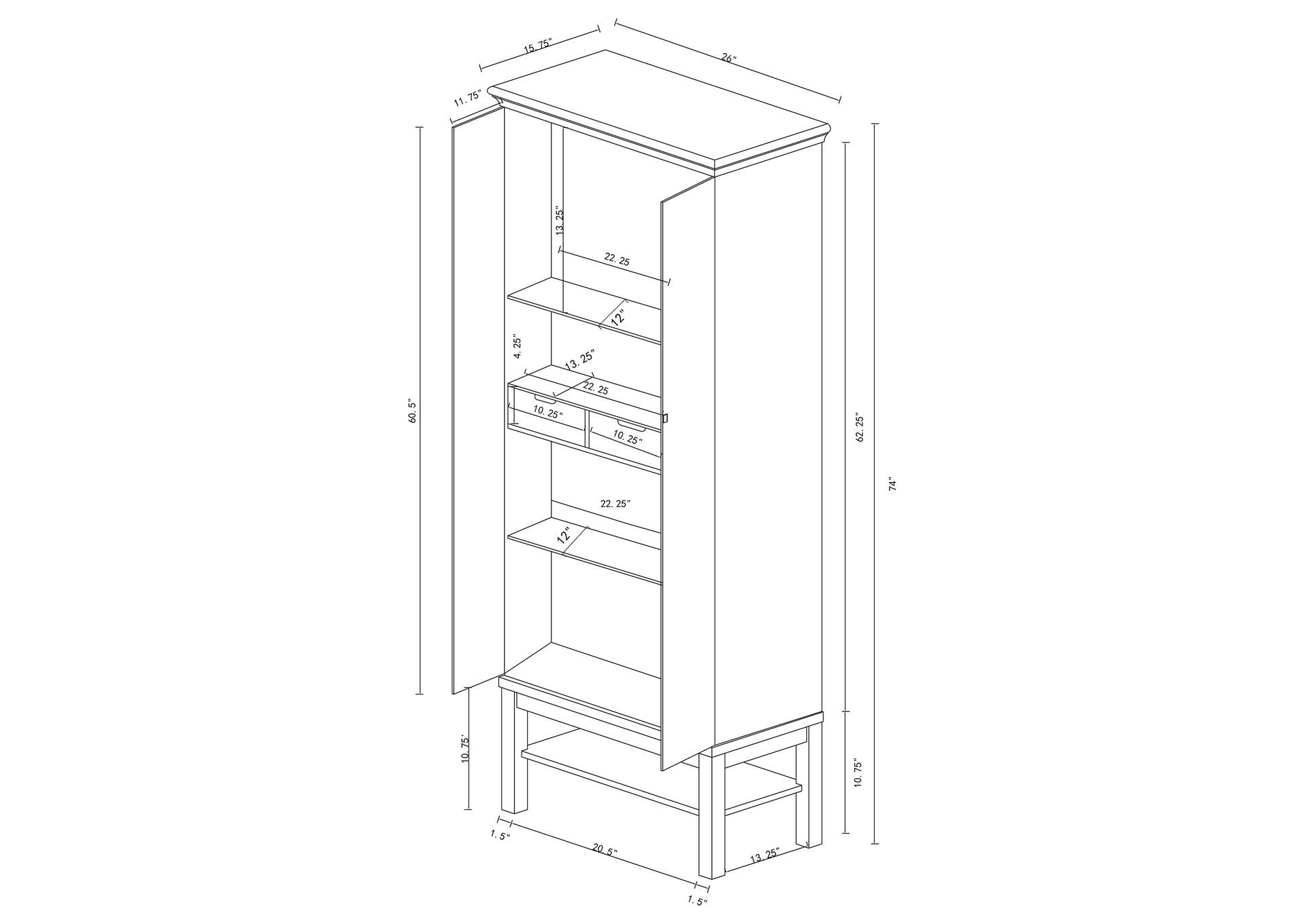 Lovegood 2-door Accent Cabinet Rich Brown and Black,Coaster Furniture