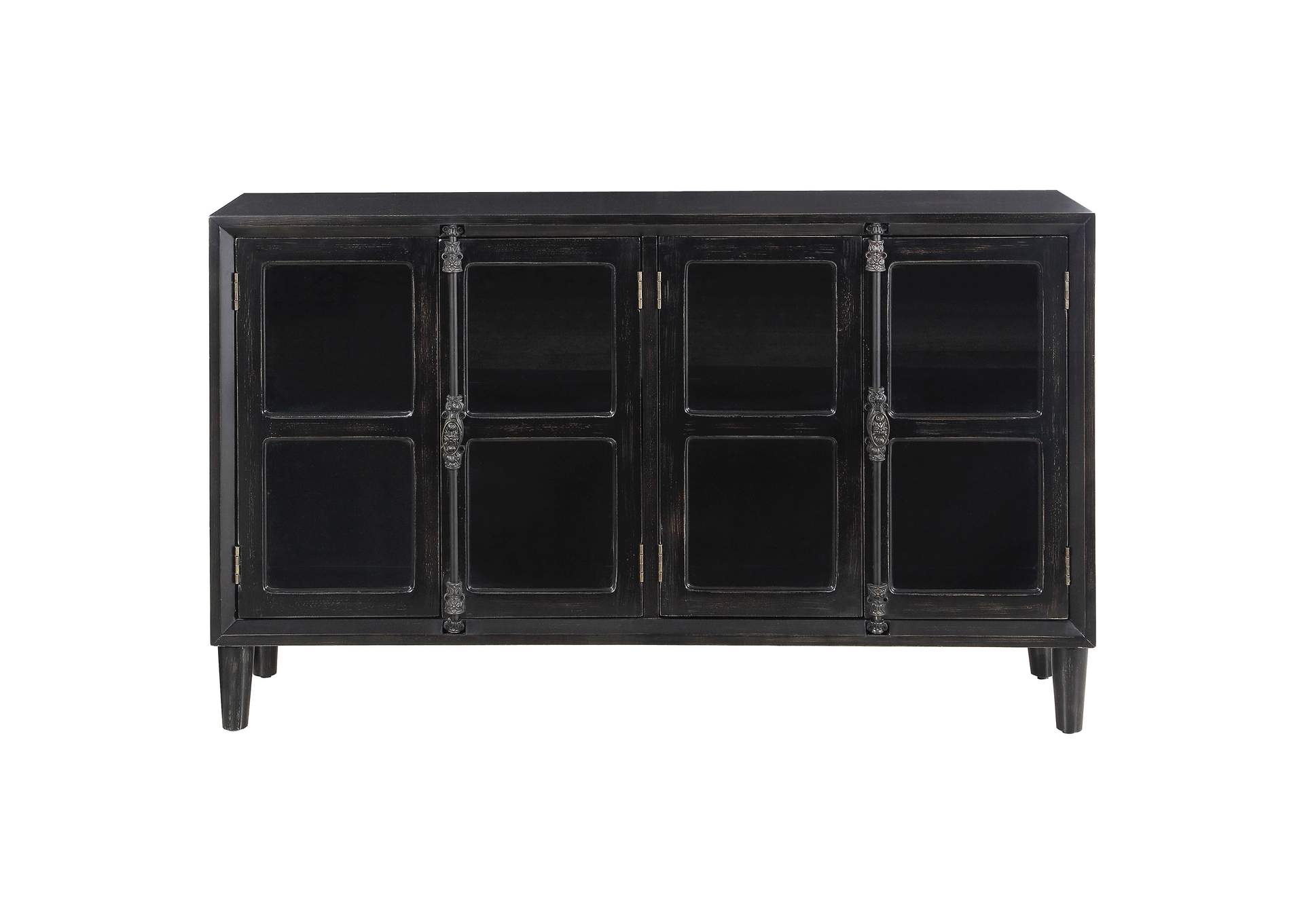 Mapleton 4-door Accent Cabinet Black,Coaster Furniture