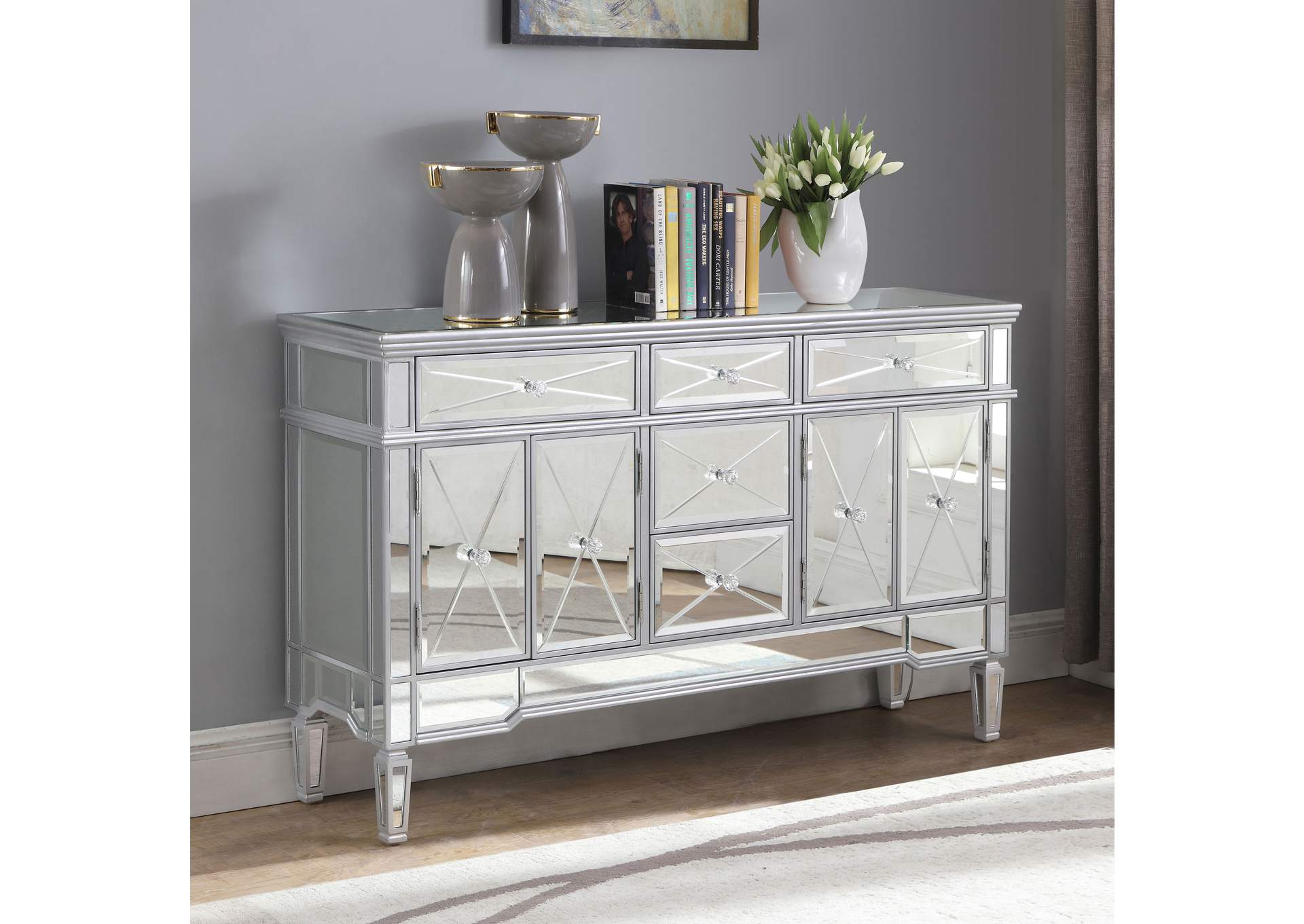 Duchess 5-drawer Accent Cabinet Silver,Coaster Furniture