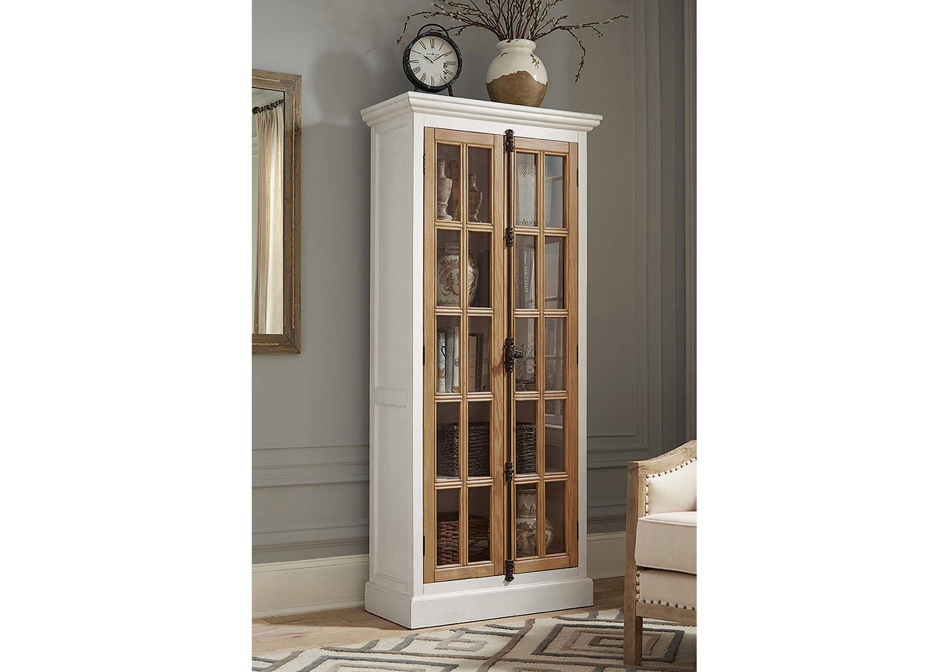 Tammi 2-door Tall Cabinet Antique White and Brown,Coaster Furniture