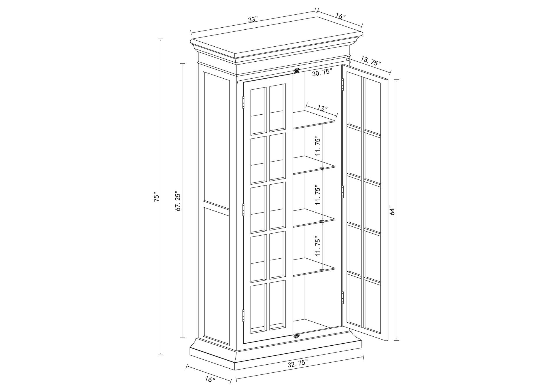 Tammi 2-door Tall Cabinet Antique White and Brown,Coaster Furniture