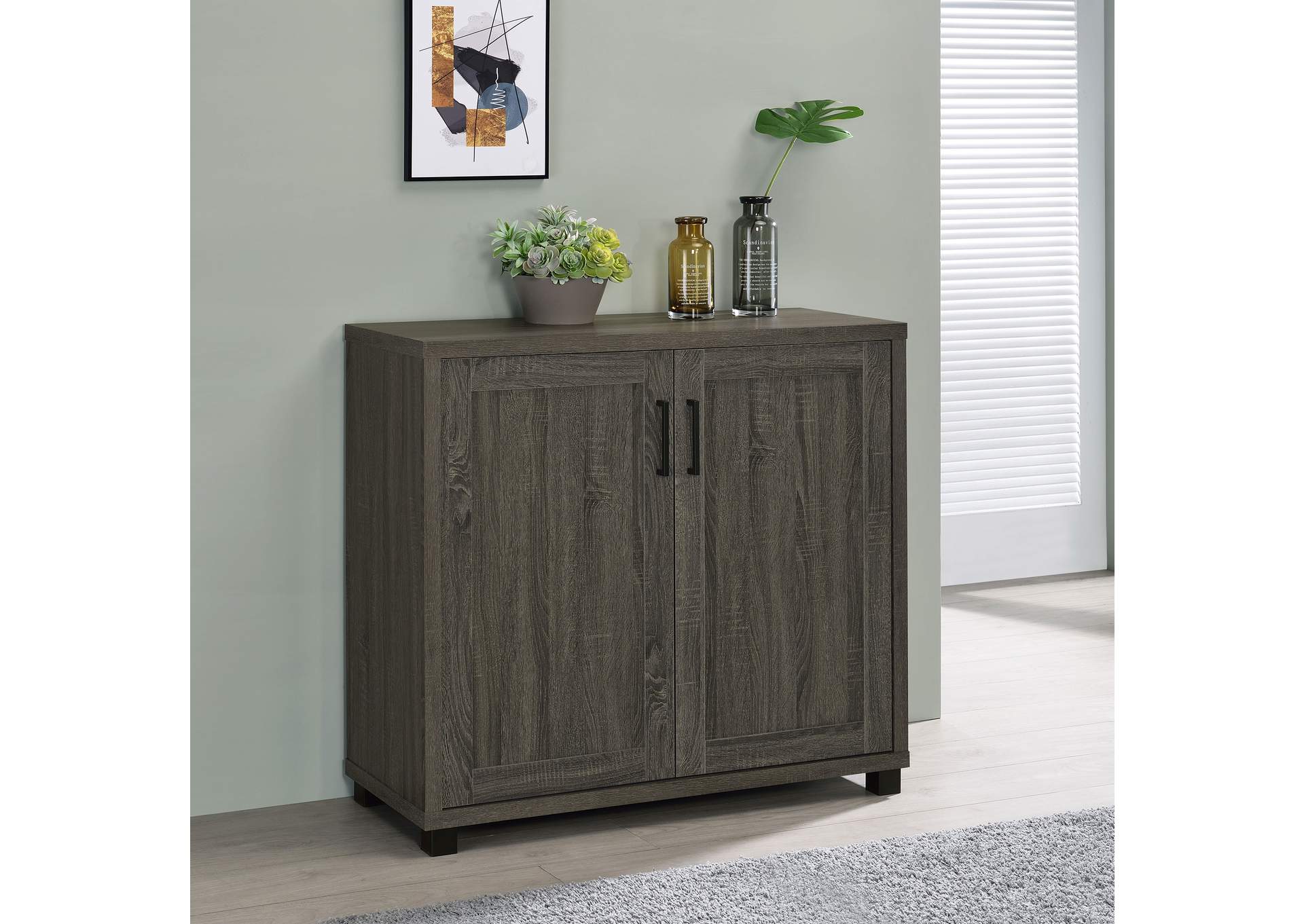 Filch Wooden 2-door Accent Cabinet Weathered Grey,Coaster Furniture