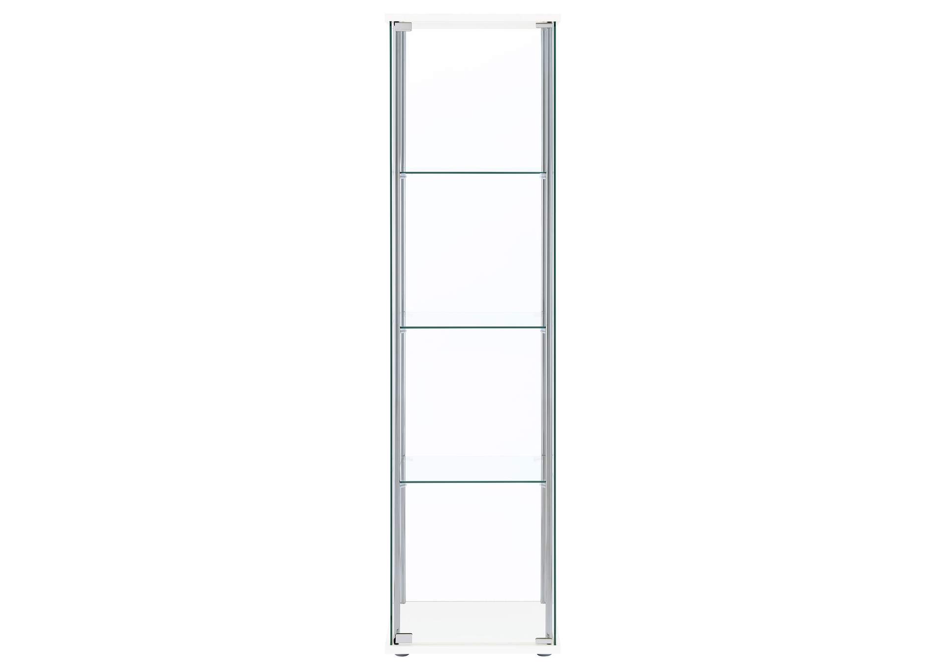 Bellatrix Rectangular 4-shelf Curio Cabinet White and Clear,Coaster Furniture