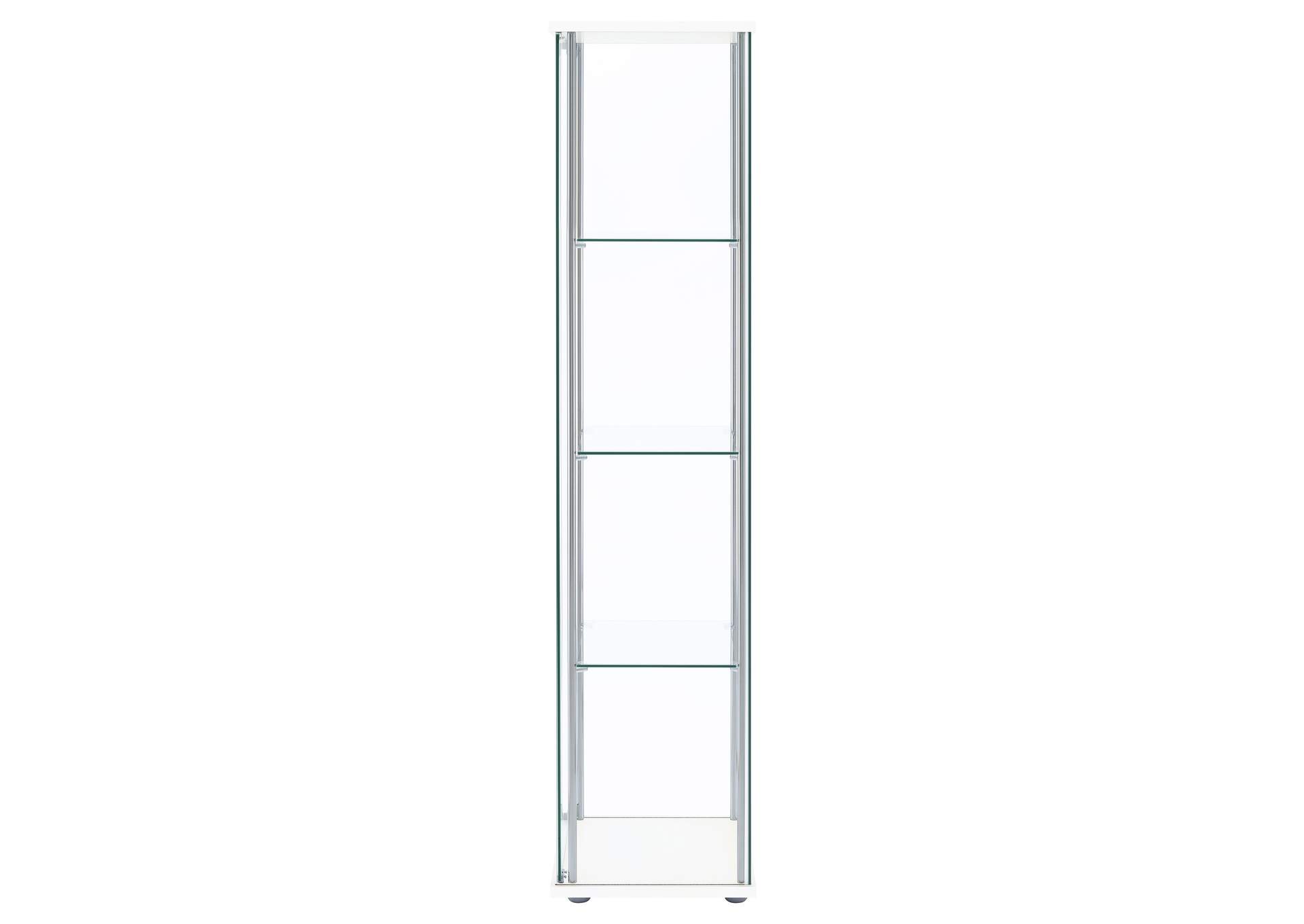 Bellatrix Rectangular 4-shelf Curio Cabinet White and Clear,Coaster Furniture