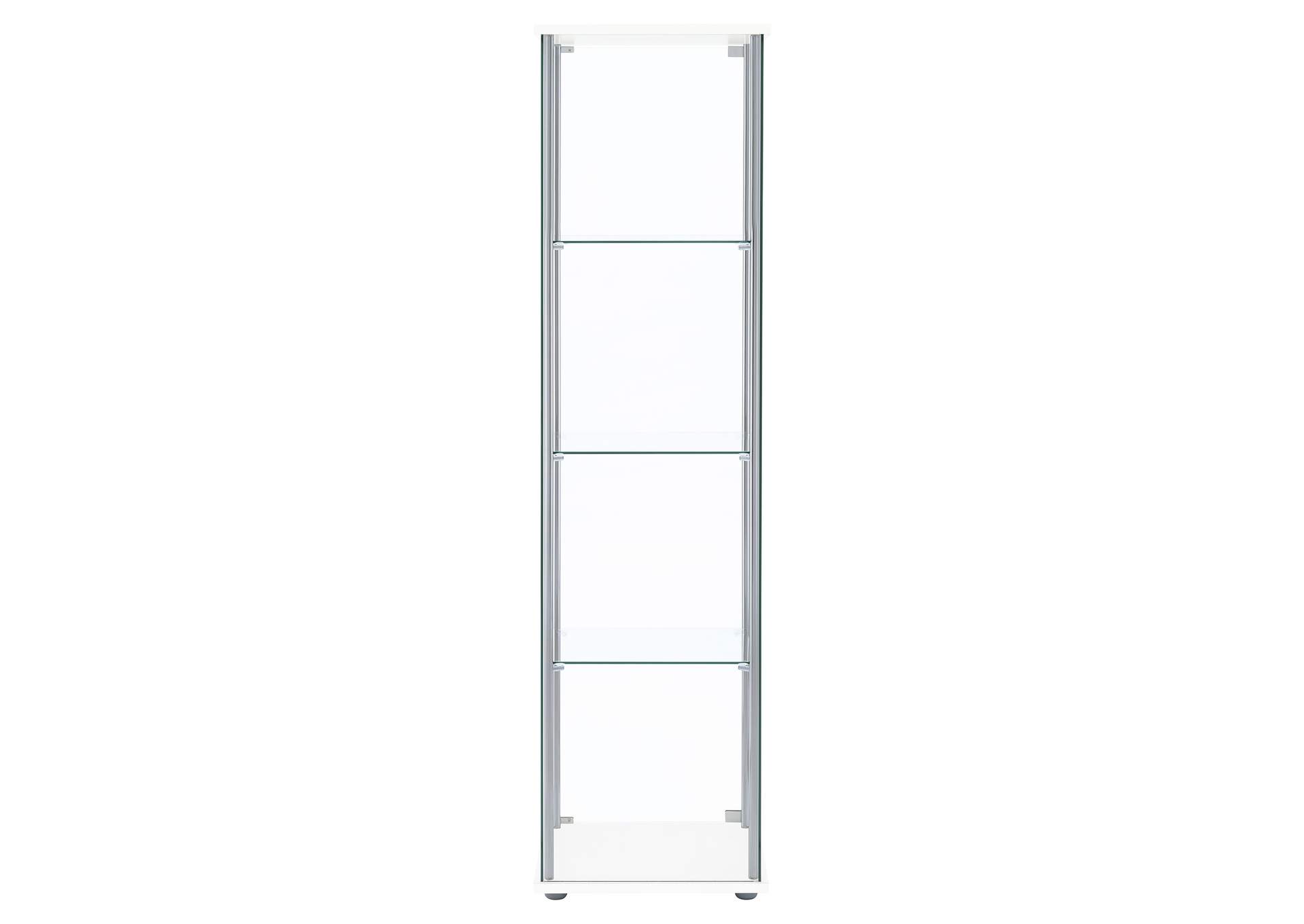 Bellatrix Rectangular 4-shelf Curio Cabinet White and Clear,Coaster Furniture